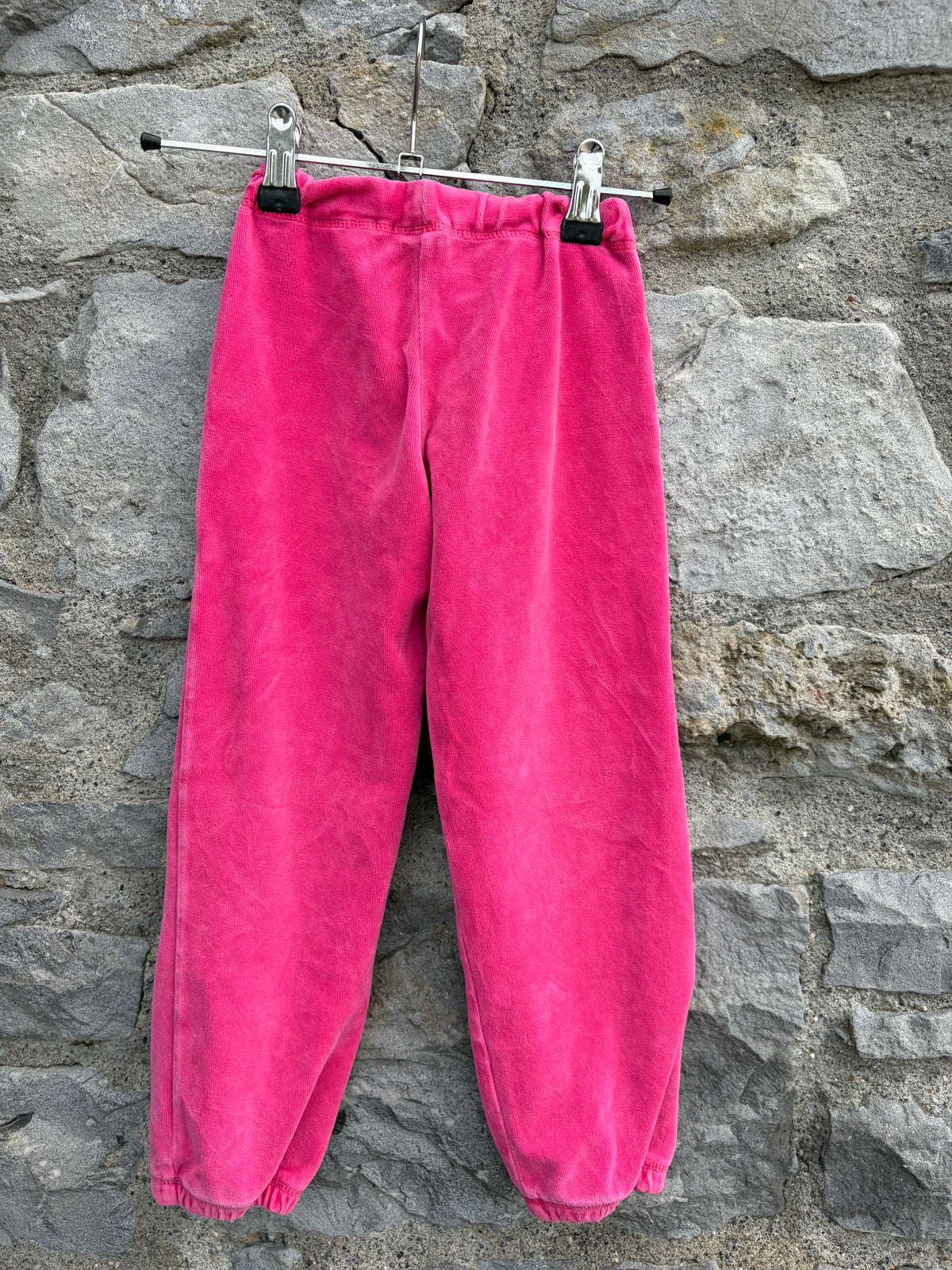 Pink velour baggy pants 4y (104cm)