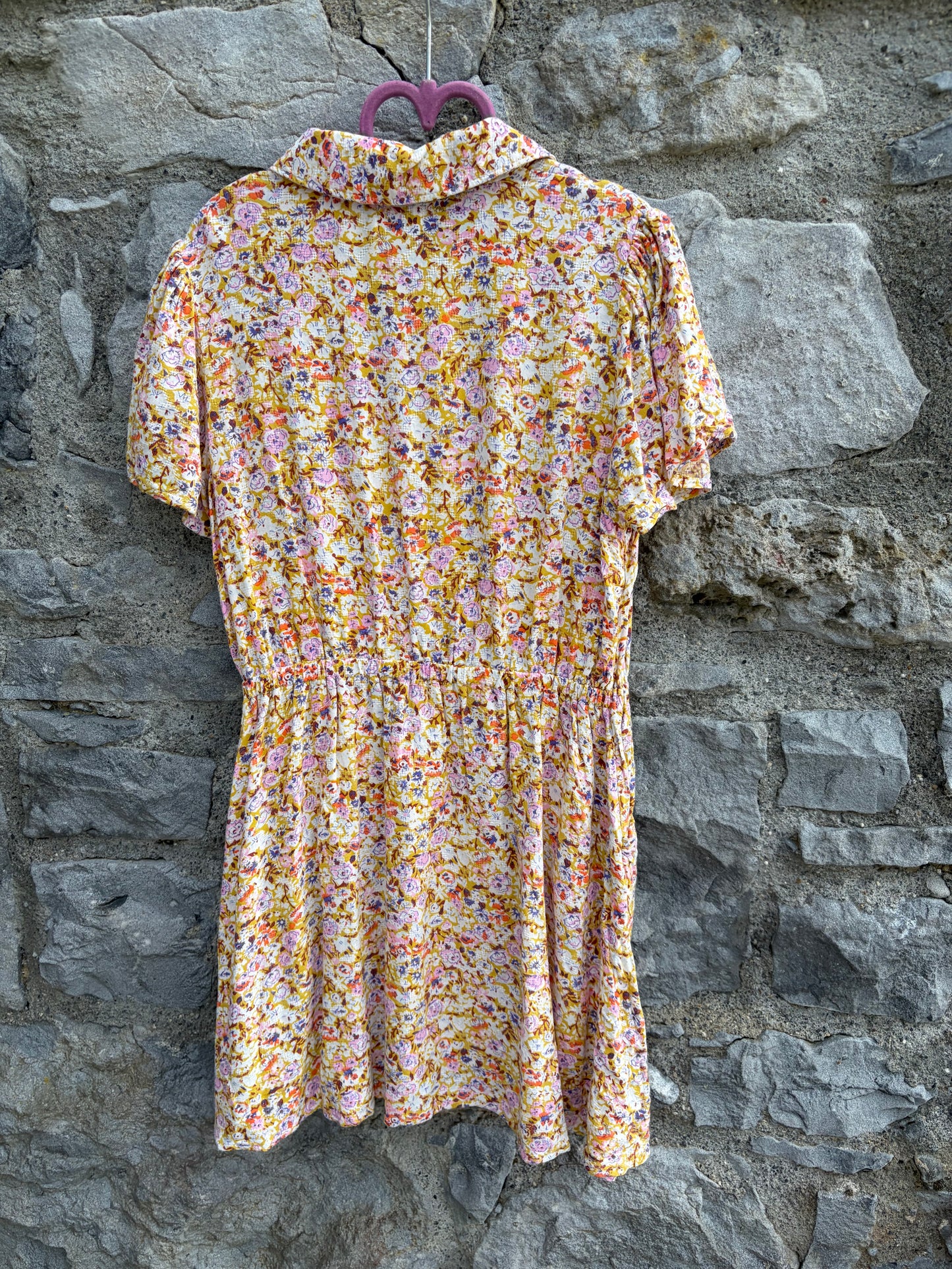 Floral mustard dress 9-10y (134-140cm)