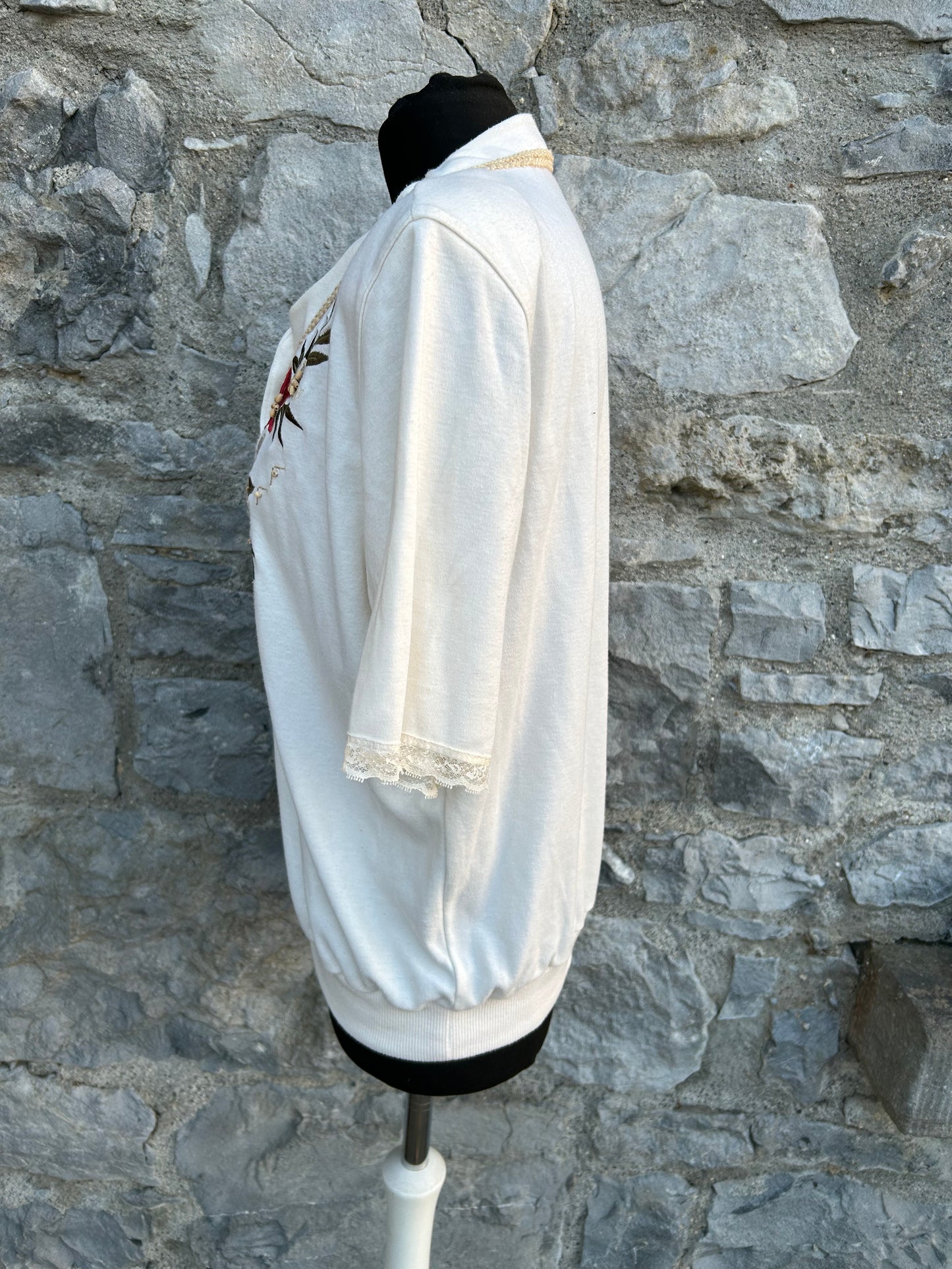 90s white embroidered top uk 12-14