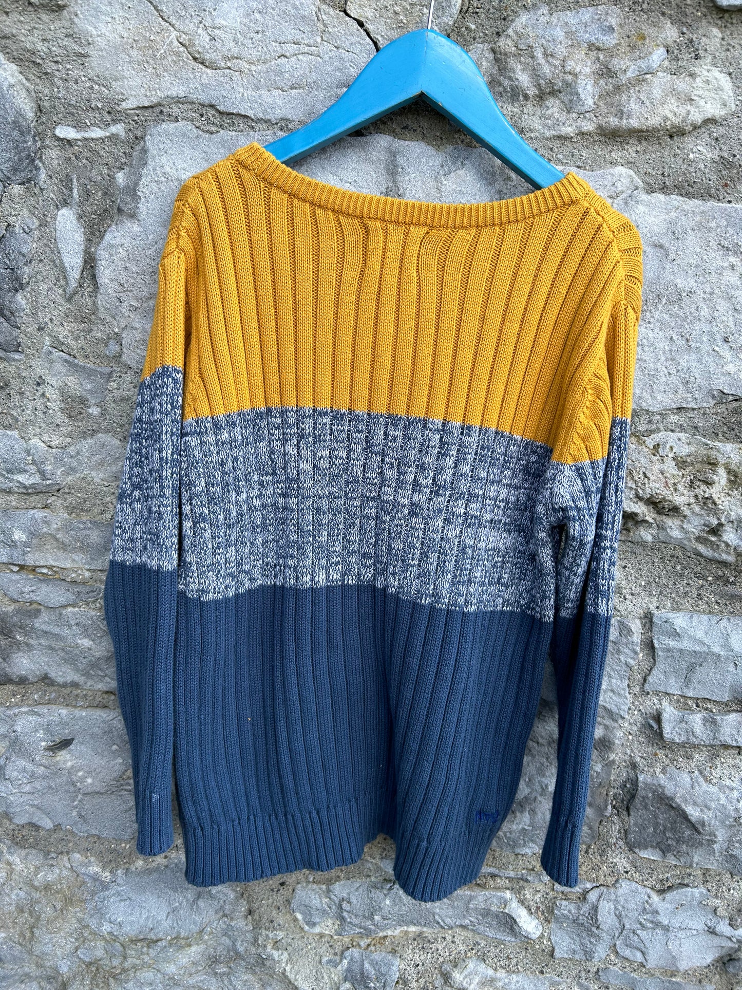 Yellow&petrol jumper 7-8y (122-128cm)