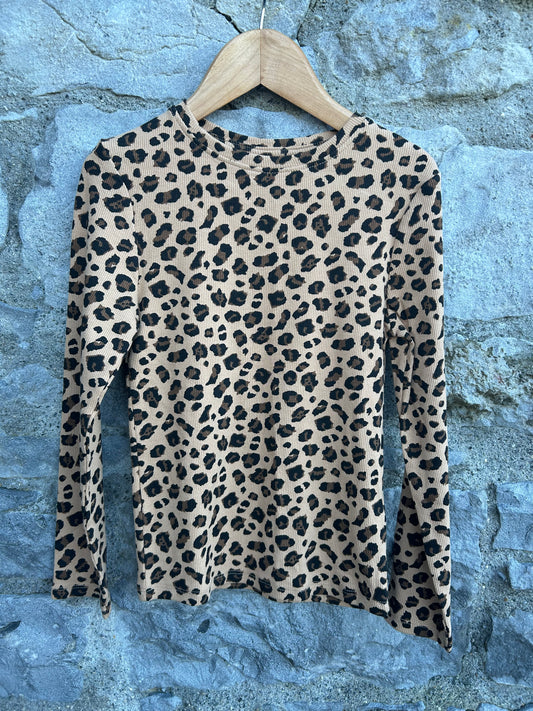 Leopard print ribbed top 8-9y (128-134cm)