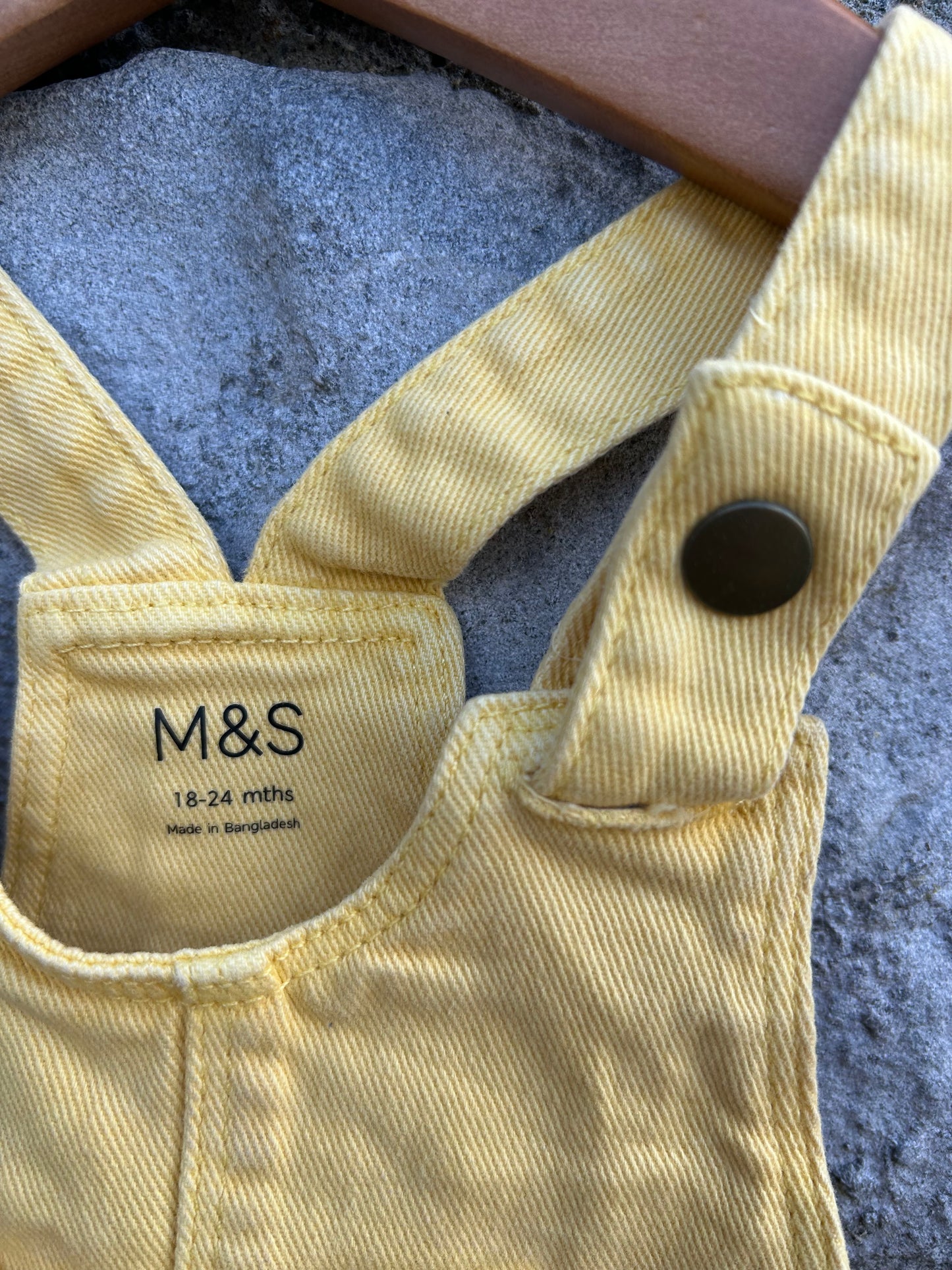 Yellow denim short dungarees 18-24m (86-92cm)