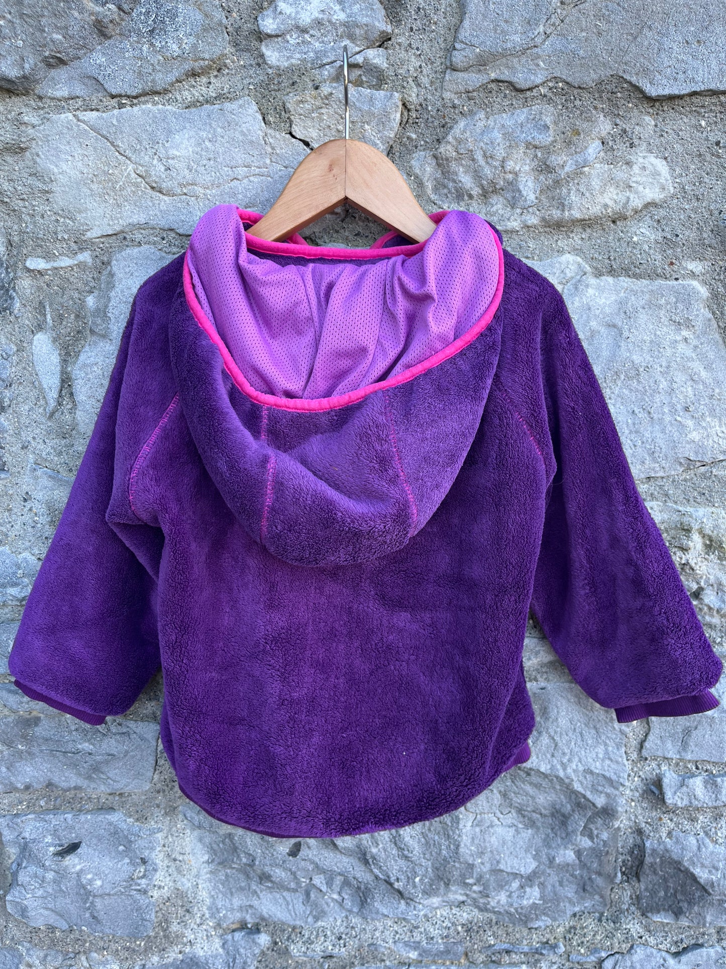 Purple hooded fleece 4y (104cm)