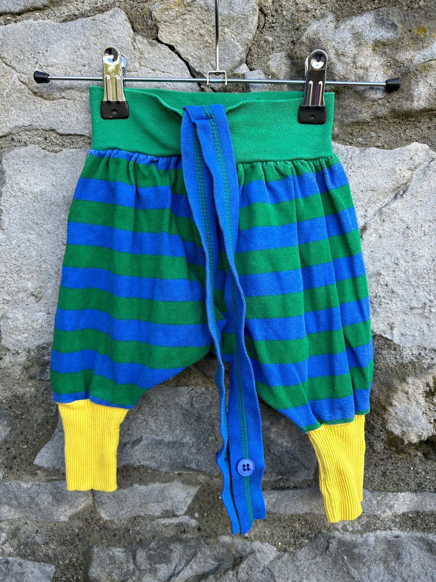 80s blue&green dungarees 0-3m (56-62cm)