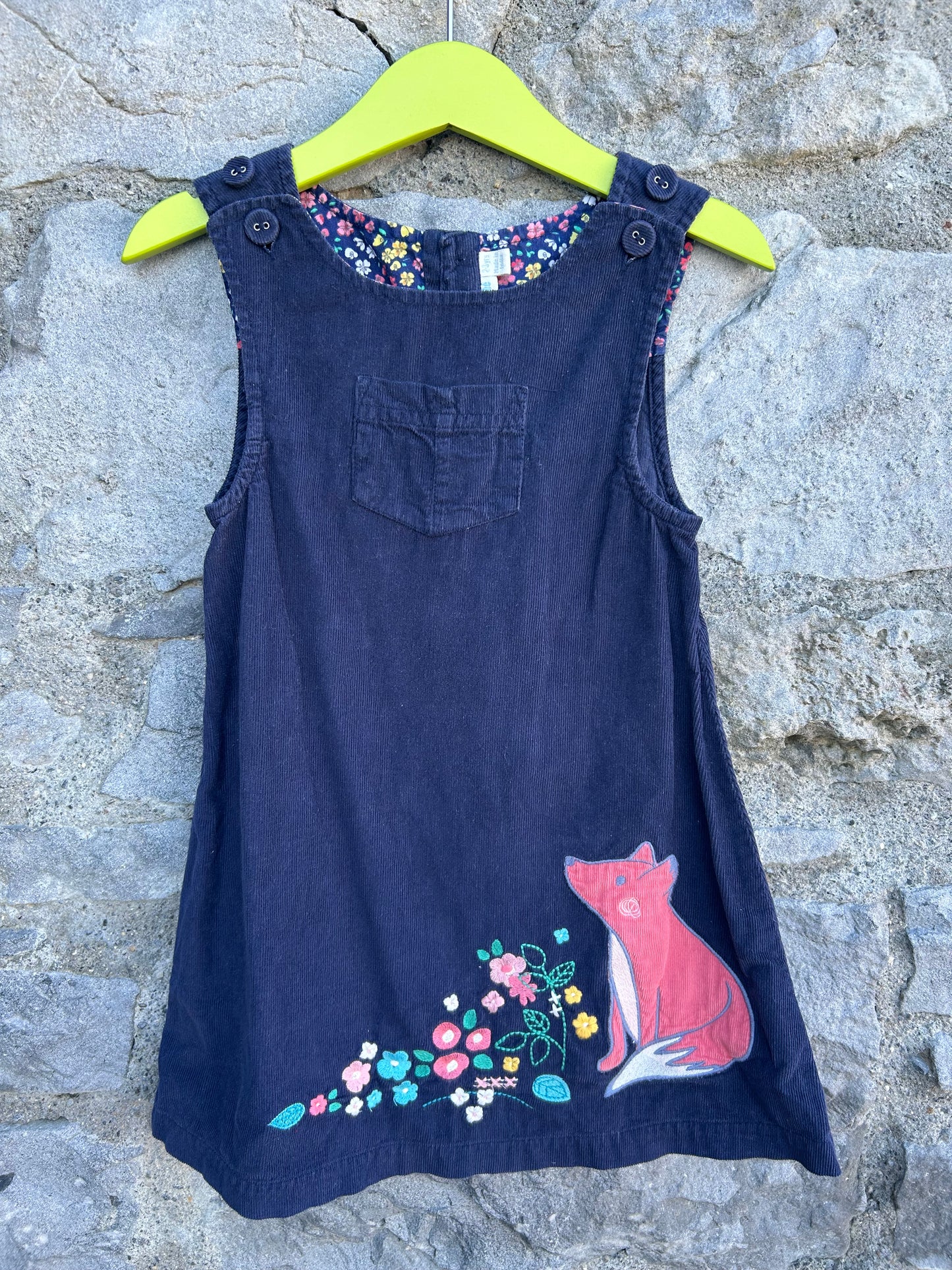 JJMB Fox navy cord pinafore 2-3y (92-98cm)