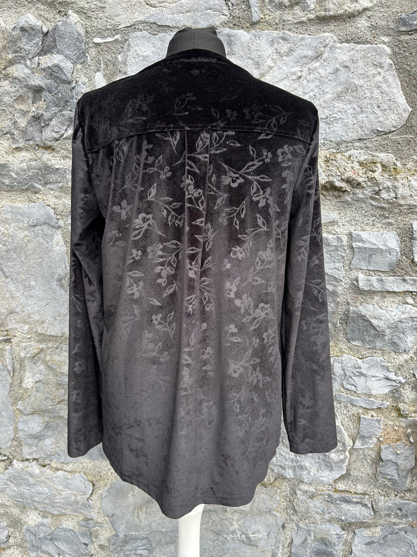 Black floral velvet shirt uk 12
