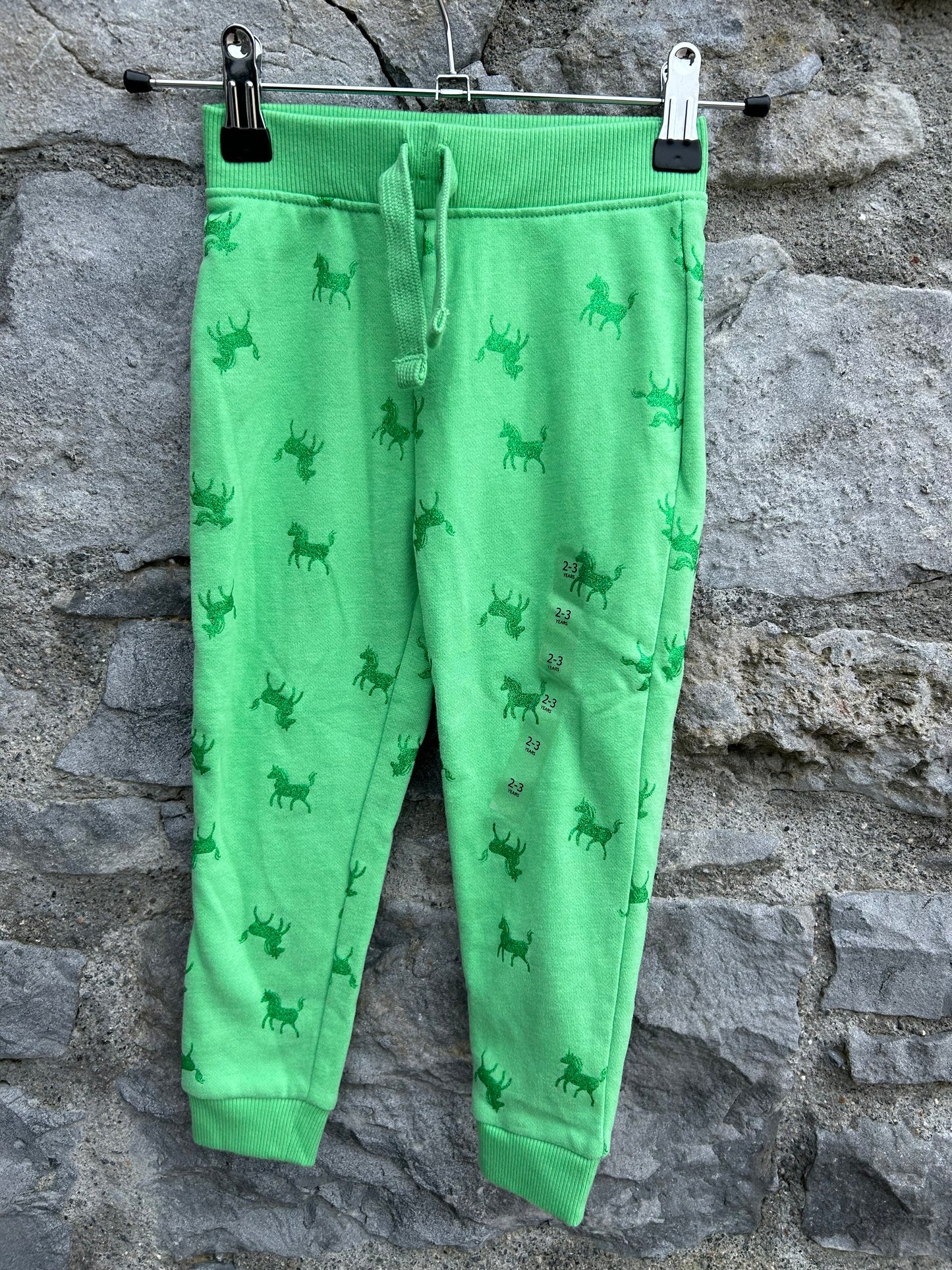 Green unicorns tracksuit pants 2-3y (92-98cm)