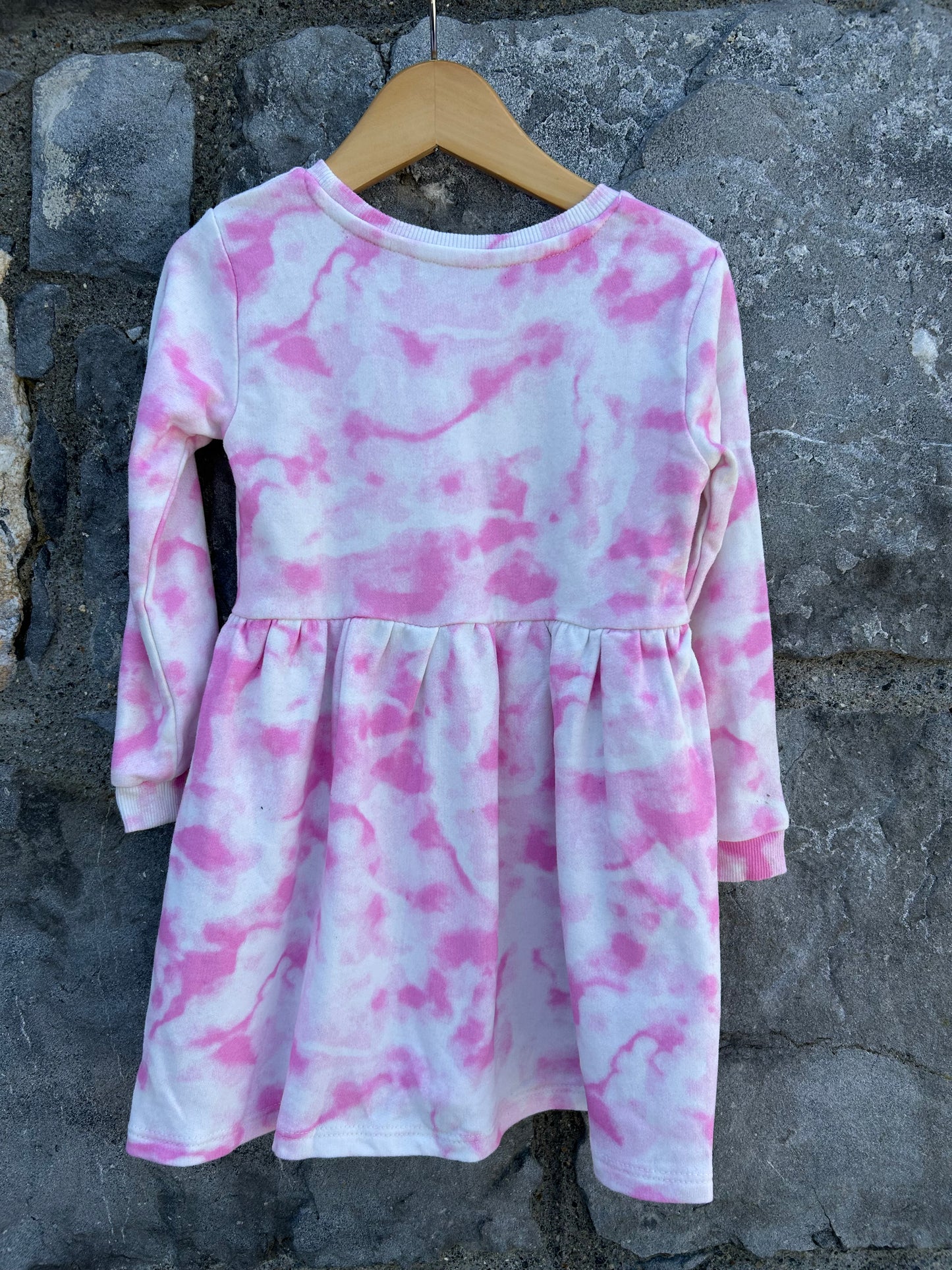 Pink tie dye sweat dress 2-3y (92-98cm)