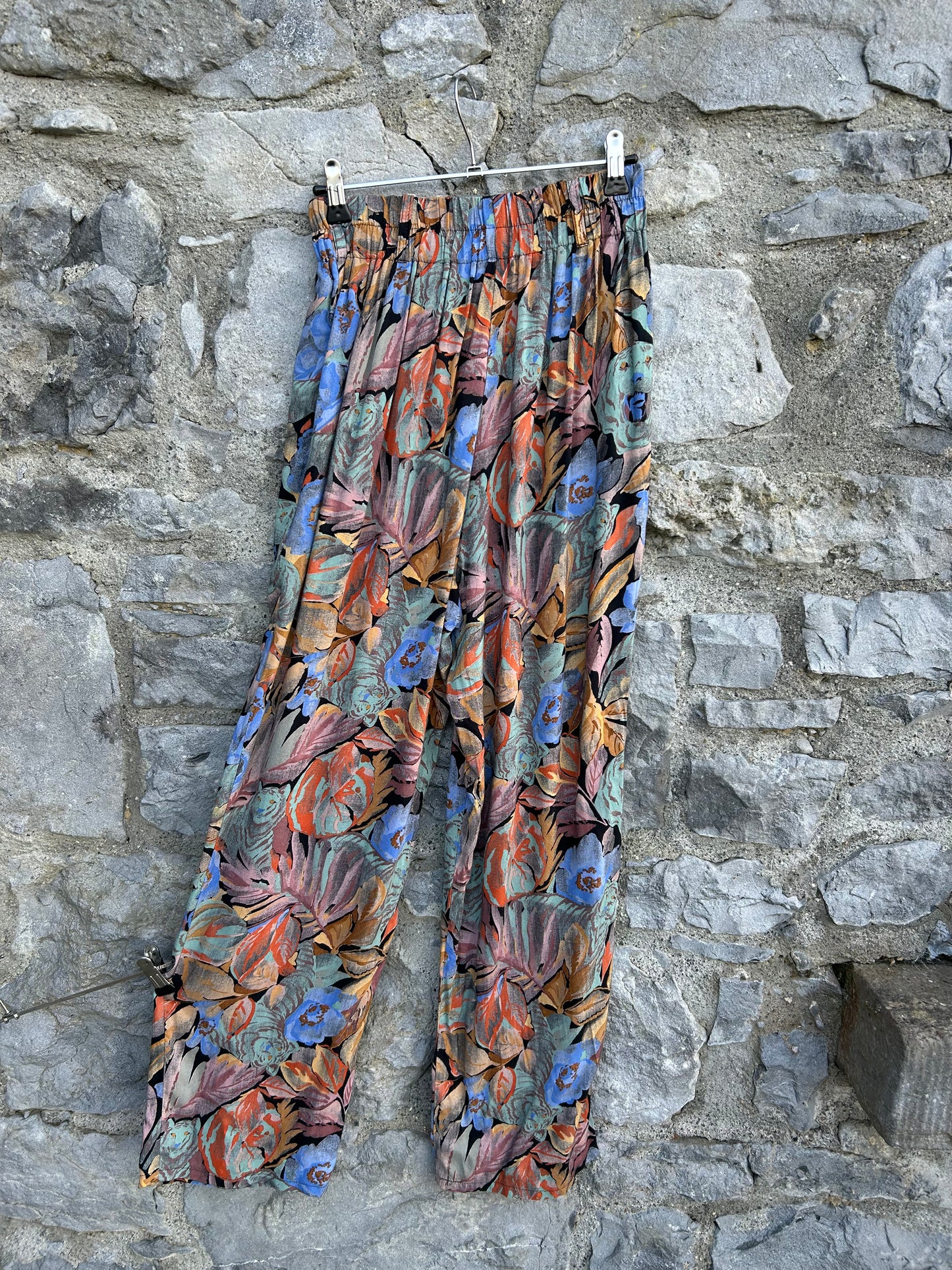 80s leaves Blue&brown pants uk 6-8