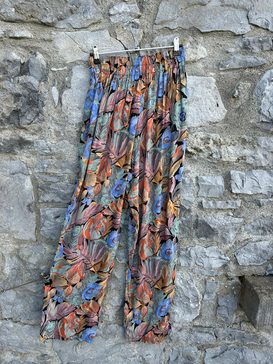 80s leaves Blue&brown pants uk 6-8