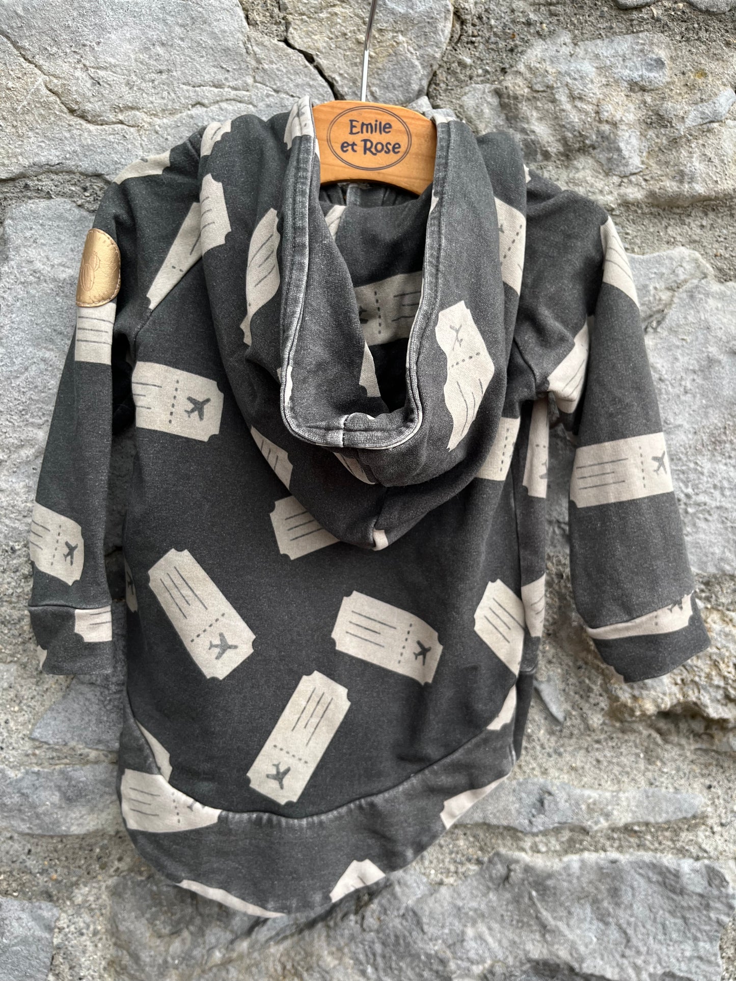 Grey tickets hoodie 9-12m (74-80cm)