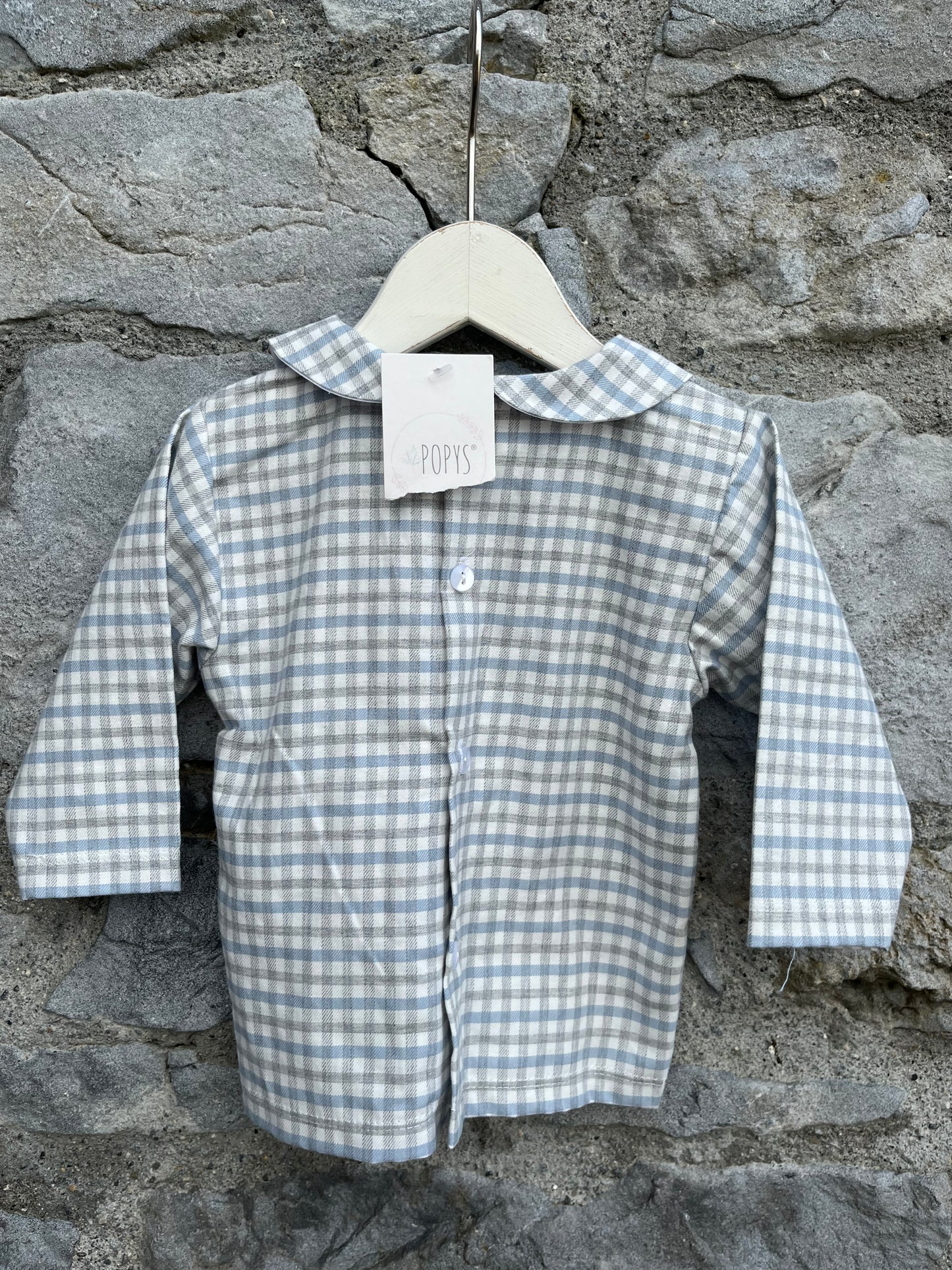 Grey check blouse 6-9m (68-74cm)