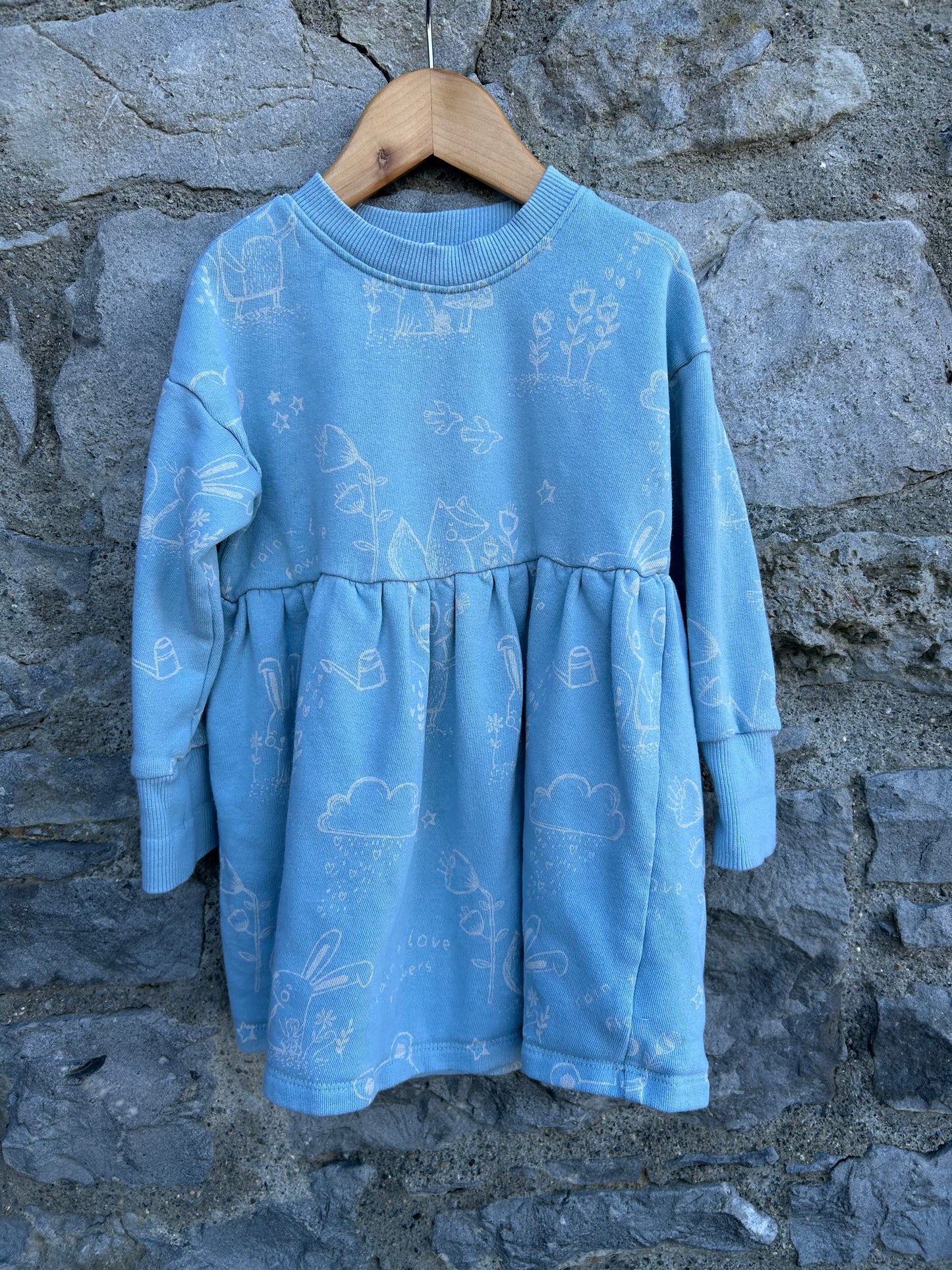 Blue woodland sweat dress 2-3y (92-98cm)