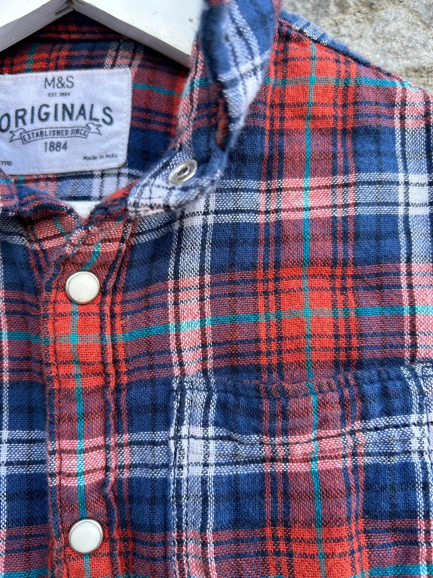 Red&navy check shirt 4-5y (104-110cm)