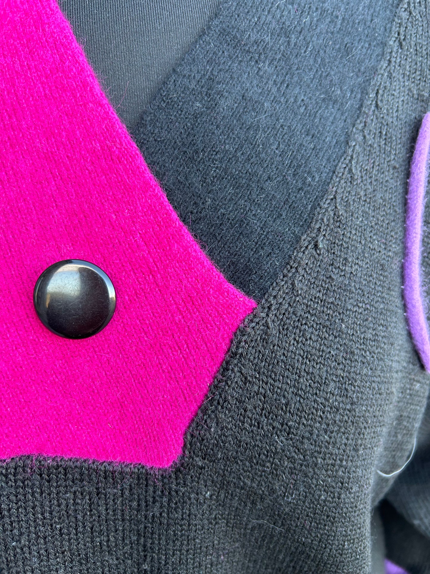 80s pink & black jumper uk 12-14