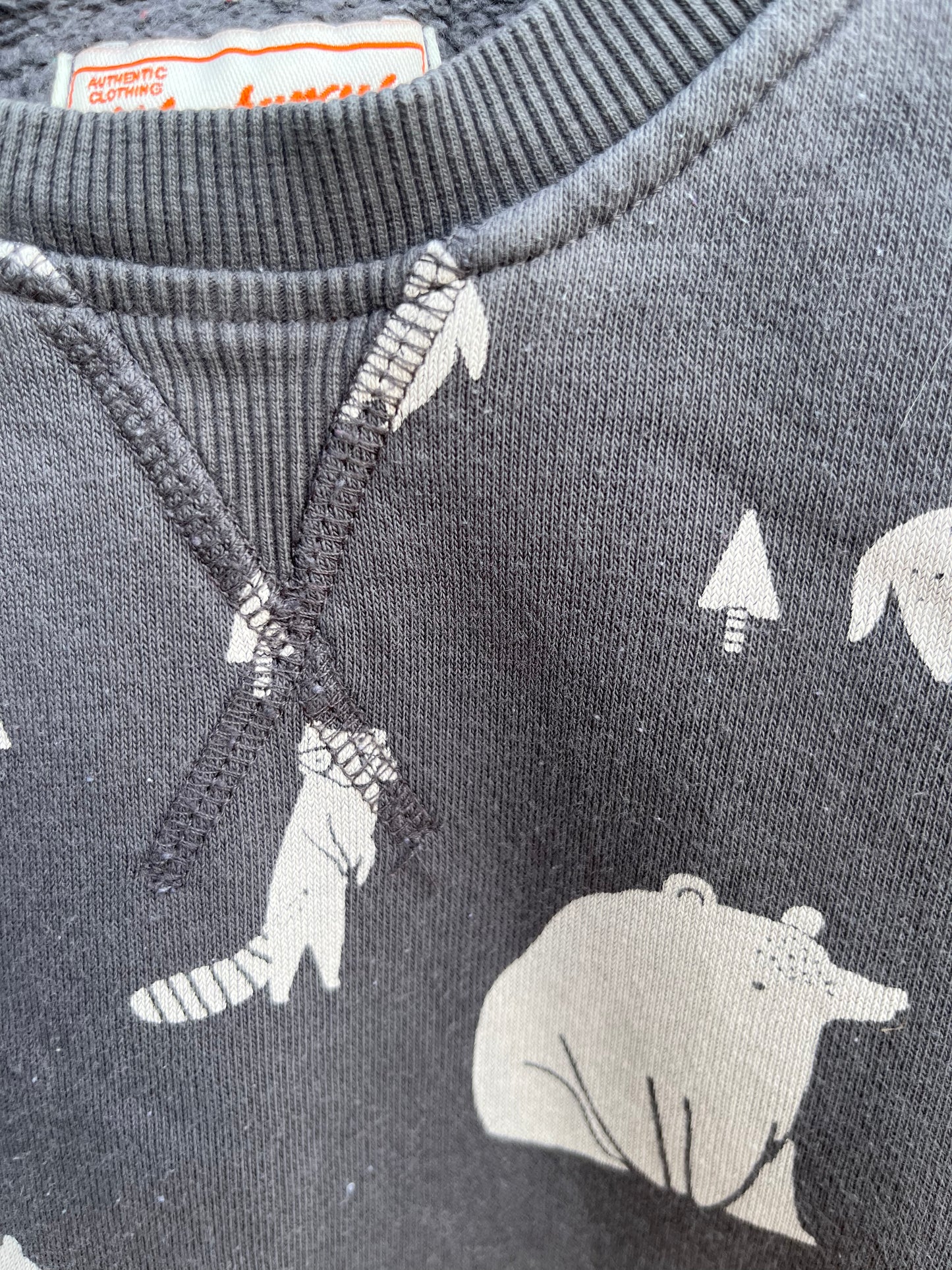 Woodland animals grey sweatshirt 12-18m (80-86cm)