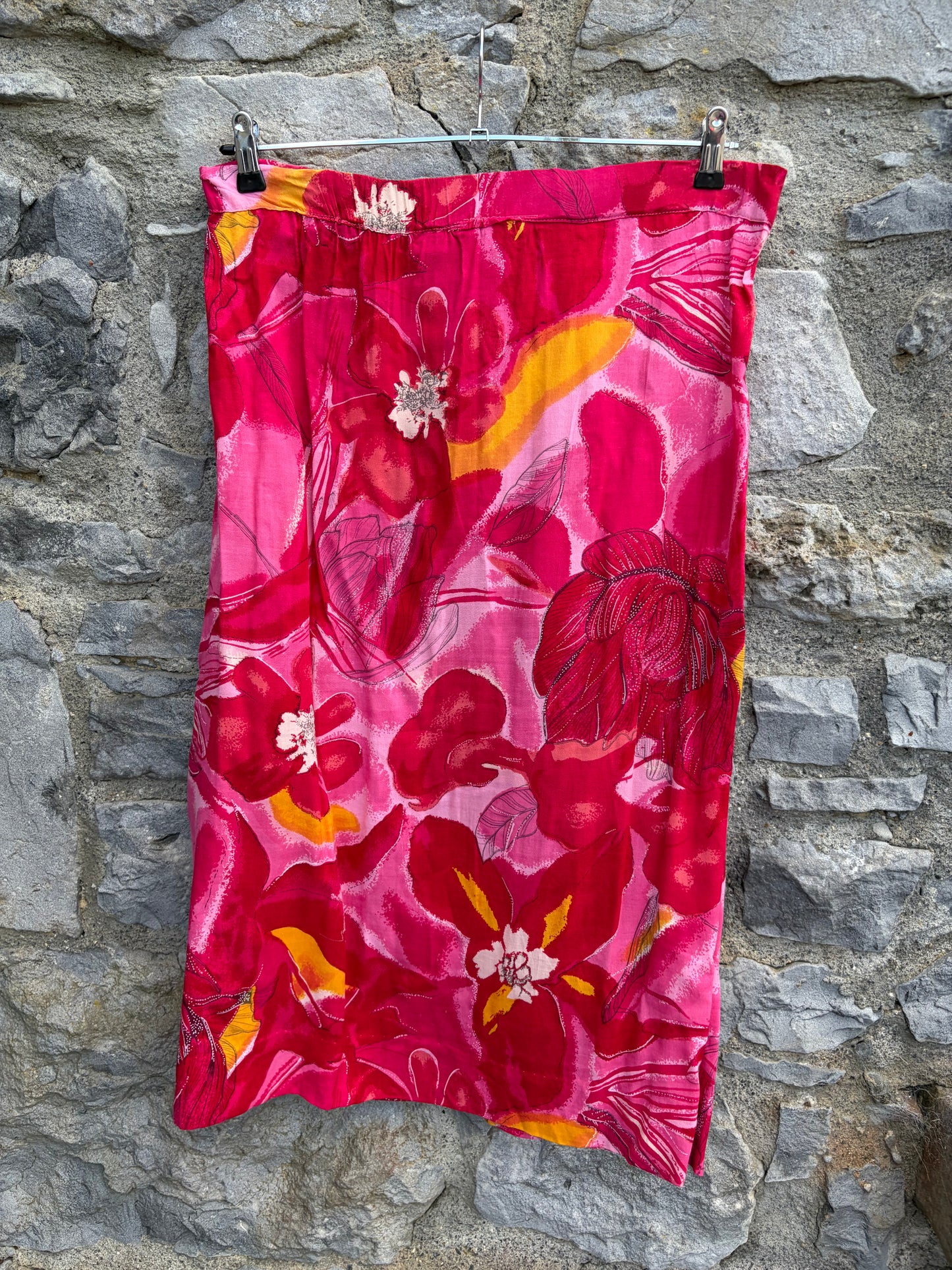 90s pink floral skirt uk 18