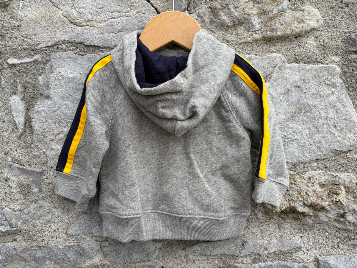 Grey&yellow hoodie 3-6m (62-68cm)