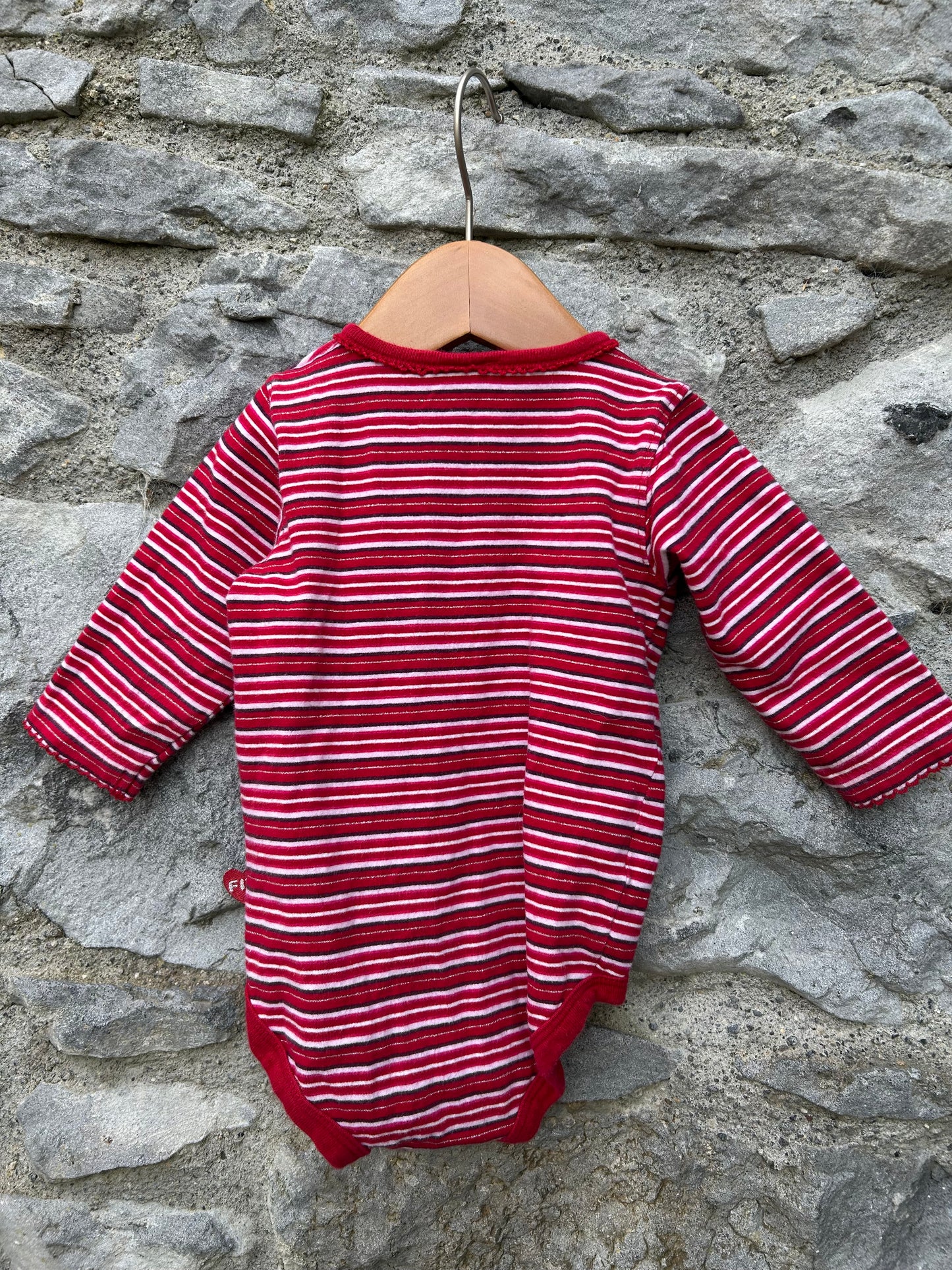 Stripy red heart vest 9m (74cm)