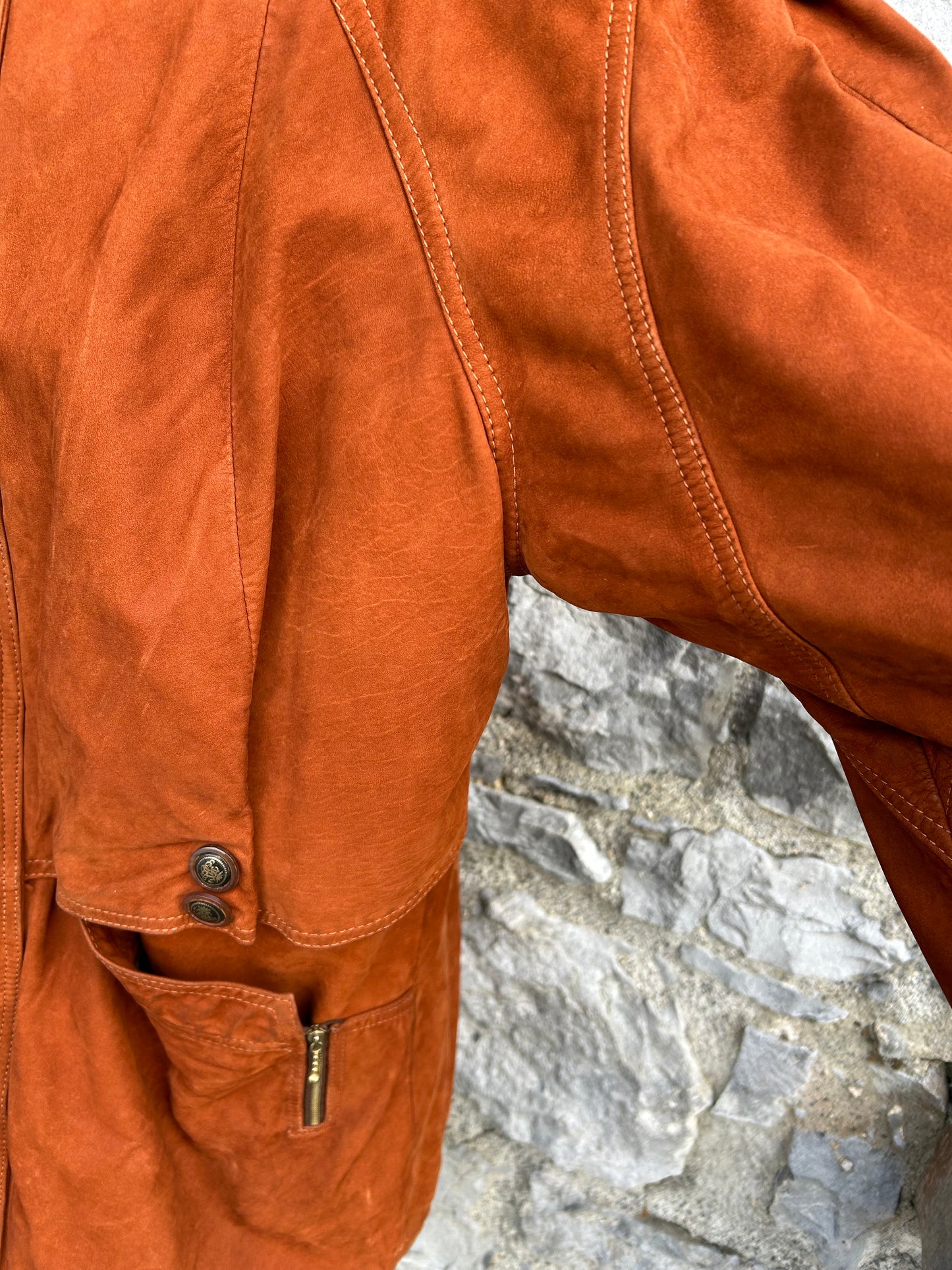 80s brown suede coat uk 12