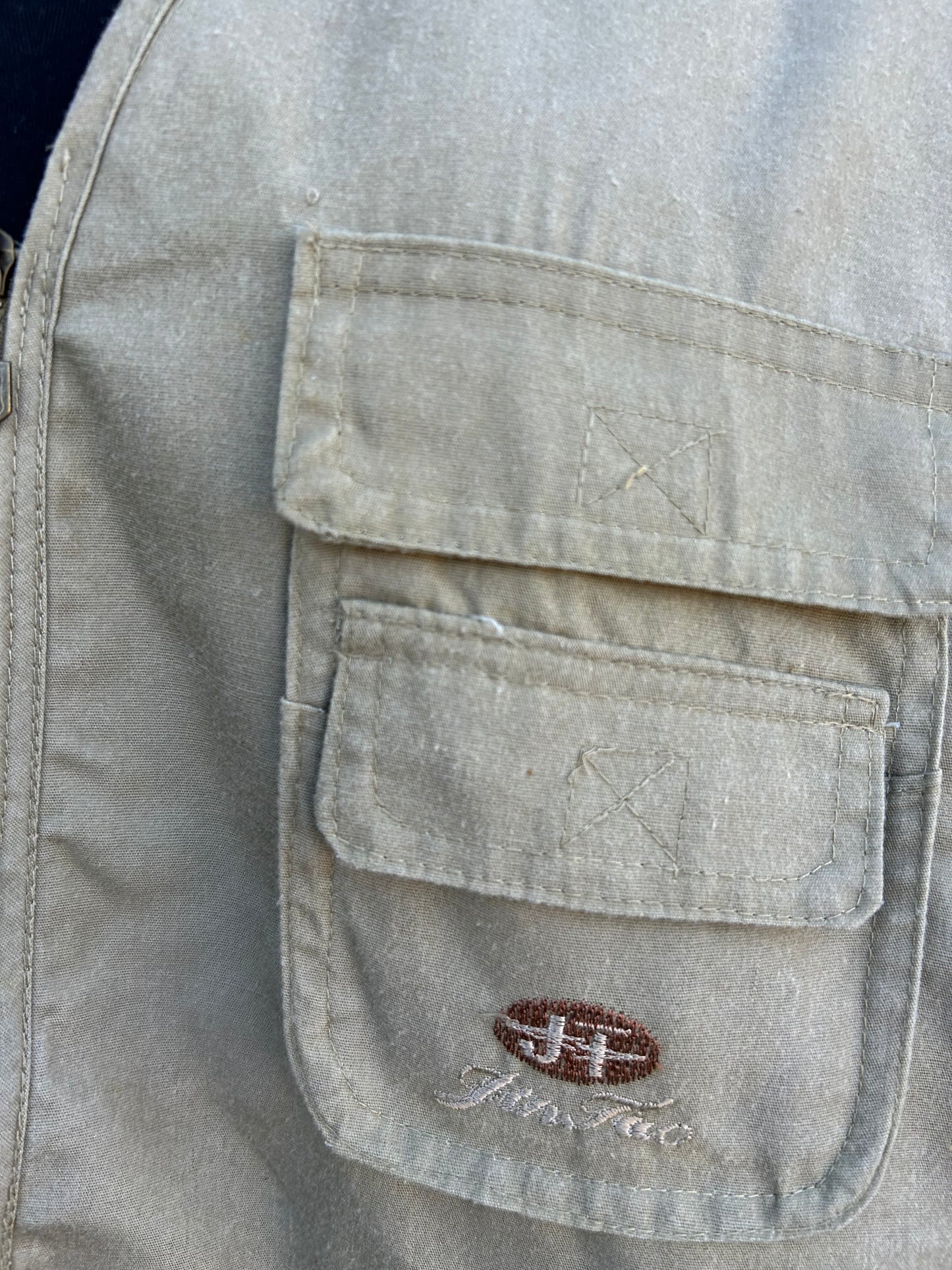 90s beige combat gilet L/XL