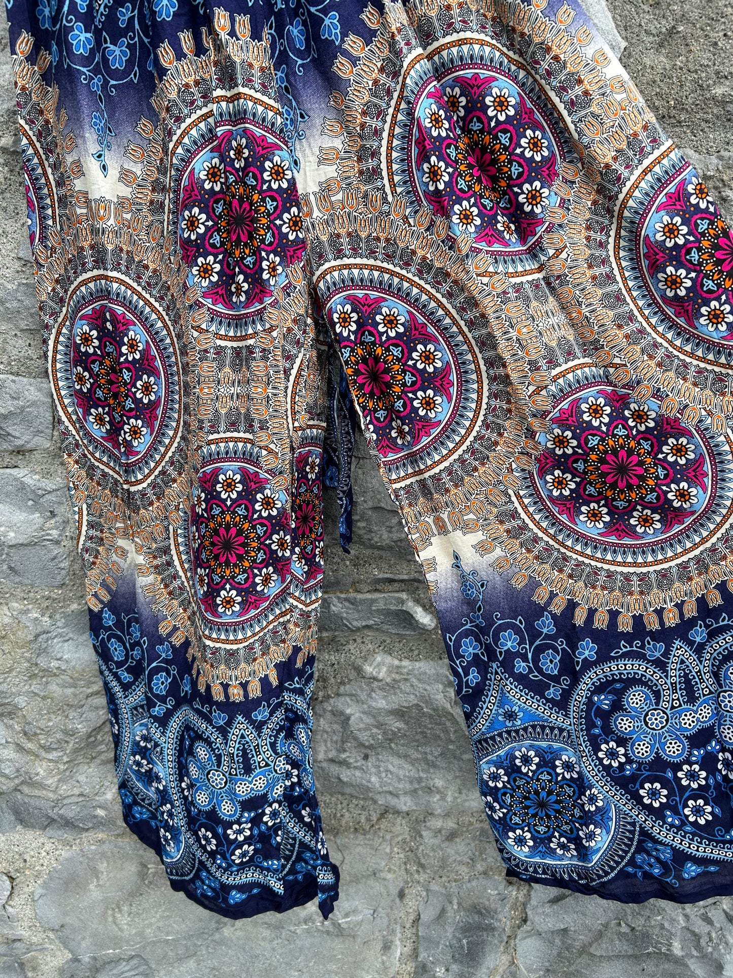 Blue&beige mandalas palazzo pants uk 6-8