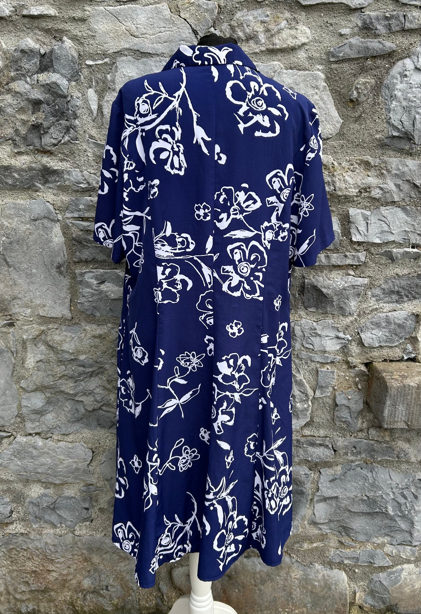 90s blue floral dress uk 16