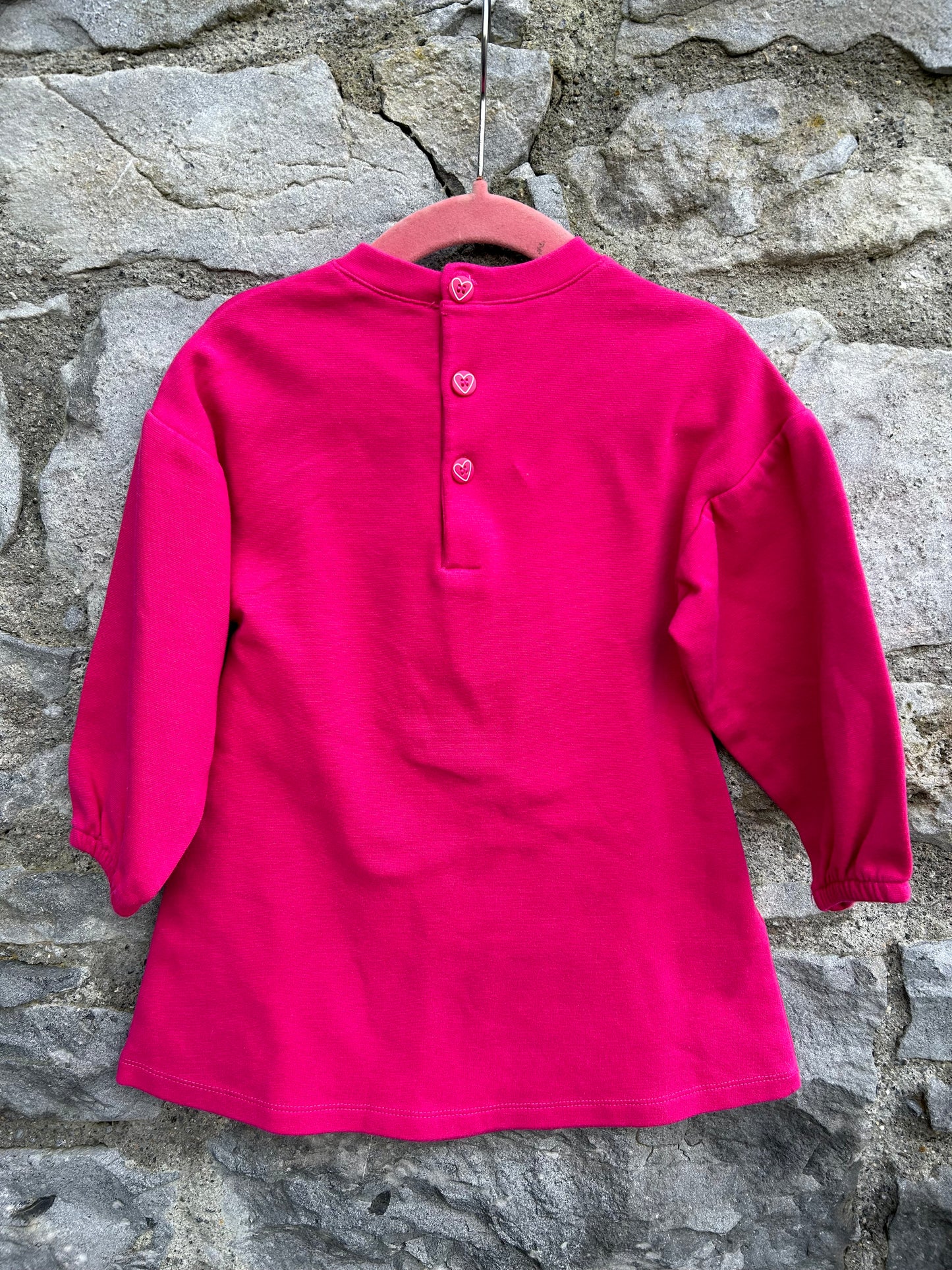 Check heart pink dress 2-3y (92-98cm)
