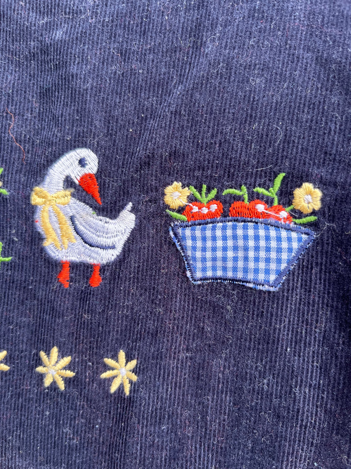 90s duck navy cord dress 2-3y (92-98cm)