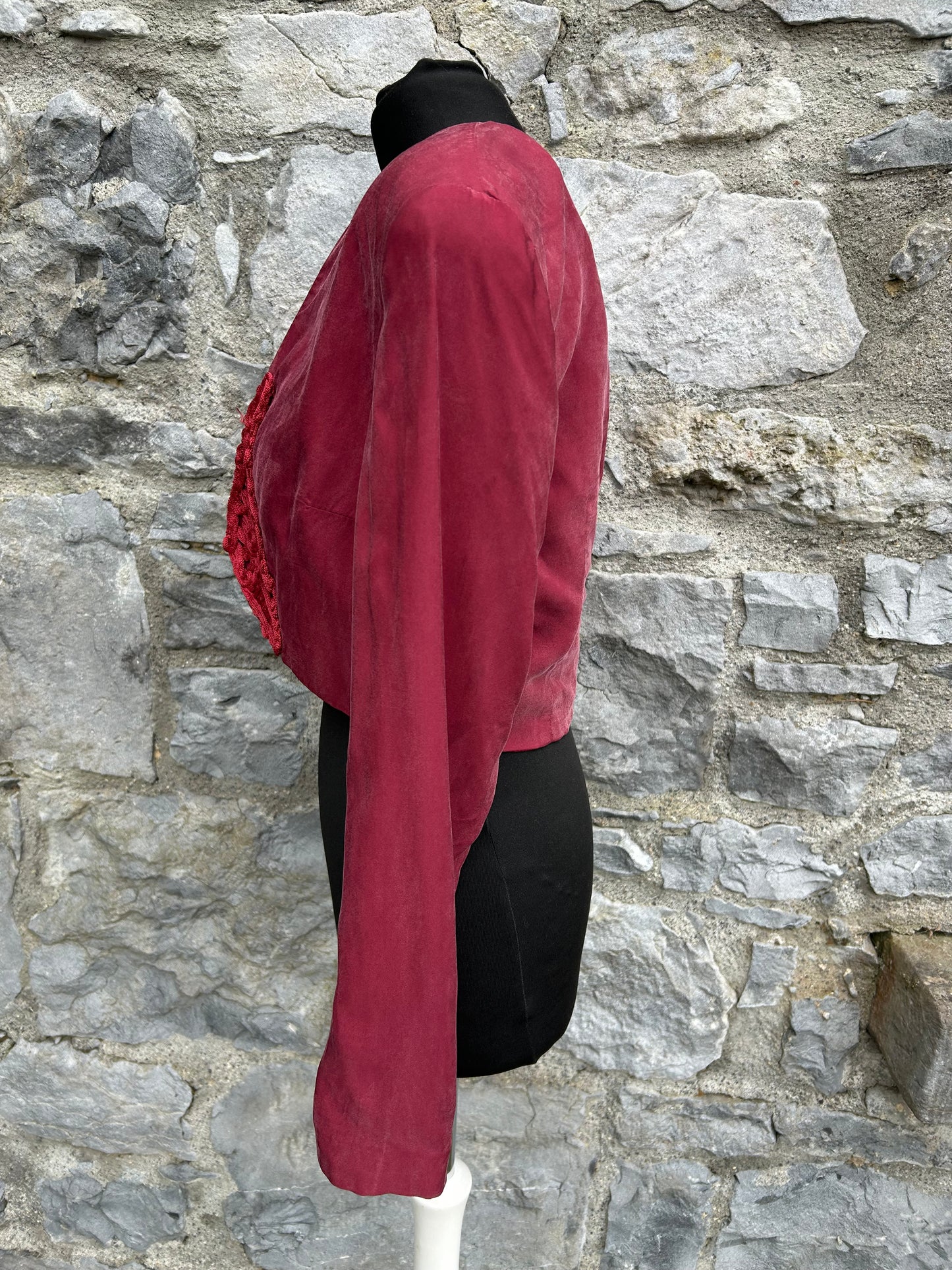 80s maroon bolero uk 12