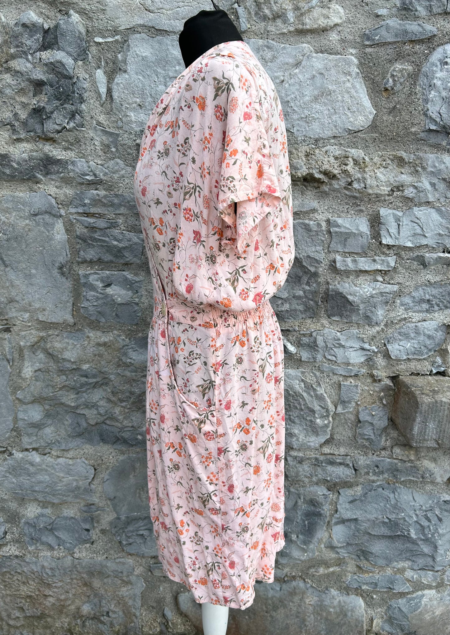 80s pink floral jumpsuit uk 10-12
