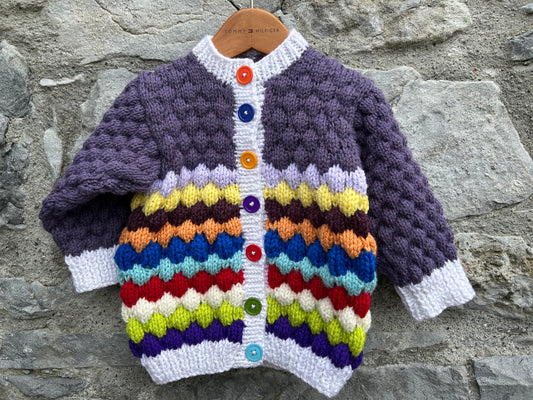 Purple colourful bubble cardigan  2-3y (92-98cm)