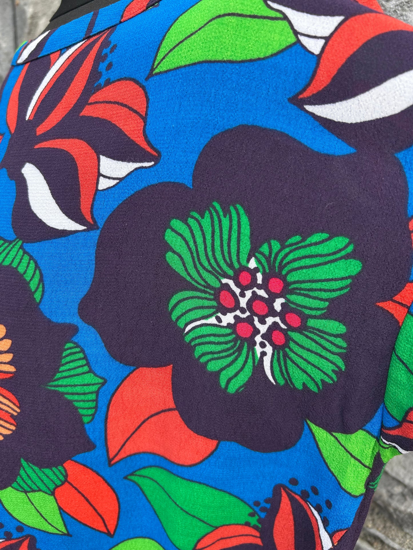 Floral blue blouse uk 12