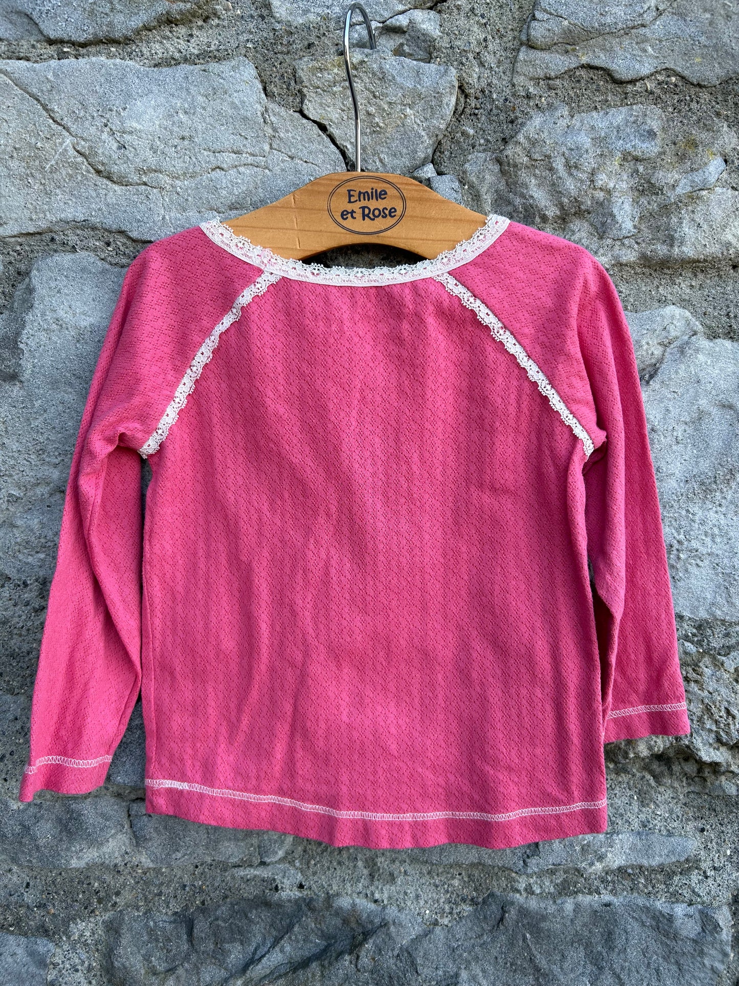 Pink pointelle top 9-12m (74-80cm)