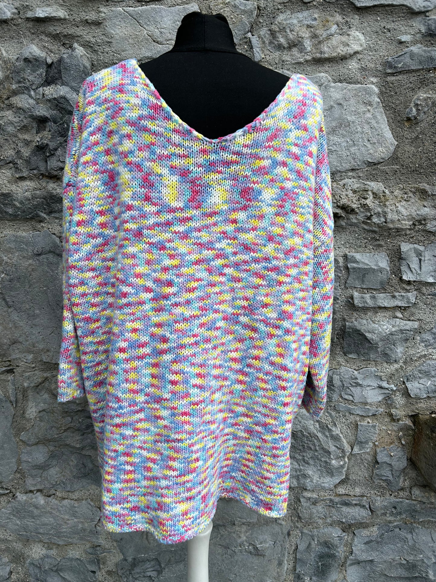 90s colourful melange jumper uk 16-20