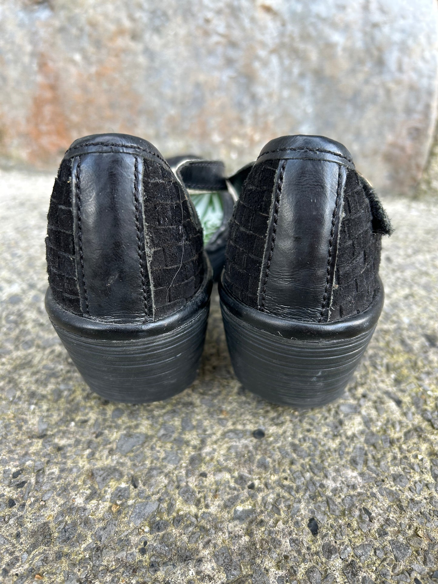 Black woven suede wedge uk 6.5 (eu 40)