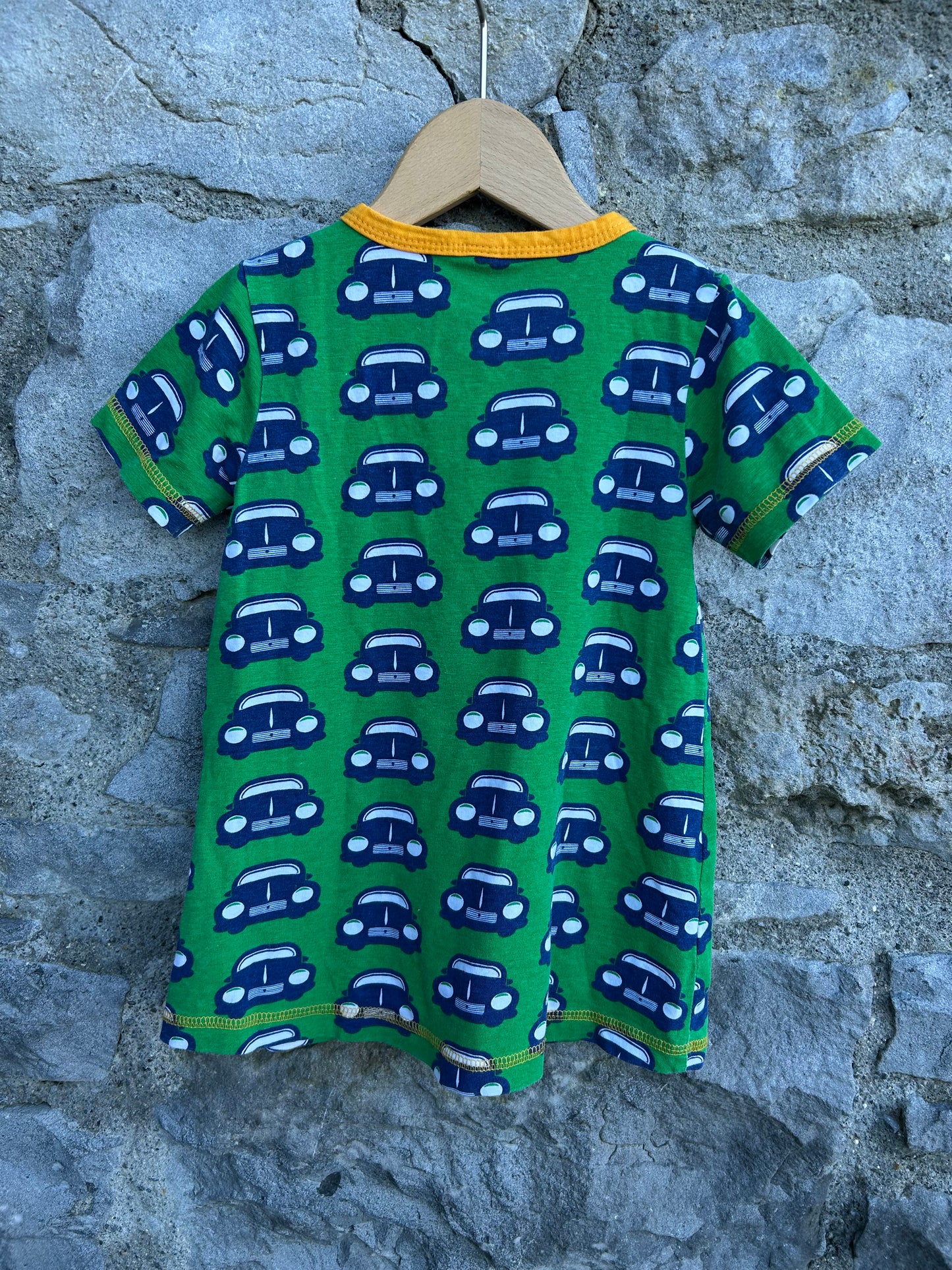 Vintage cars green dress 12m (80cm)