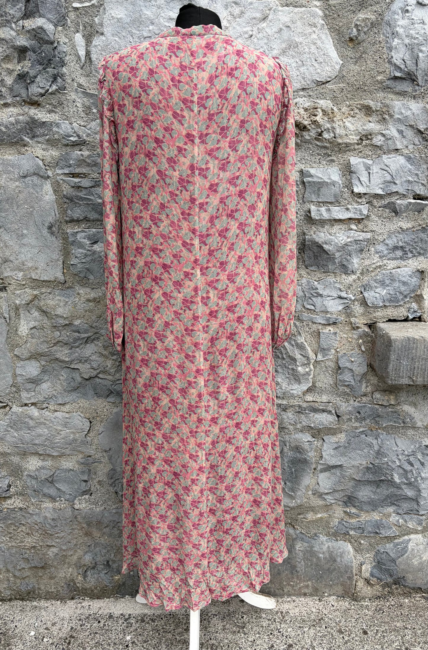 Pink&teal floral shirt dress uk 8-10