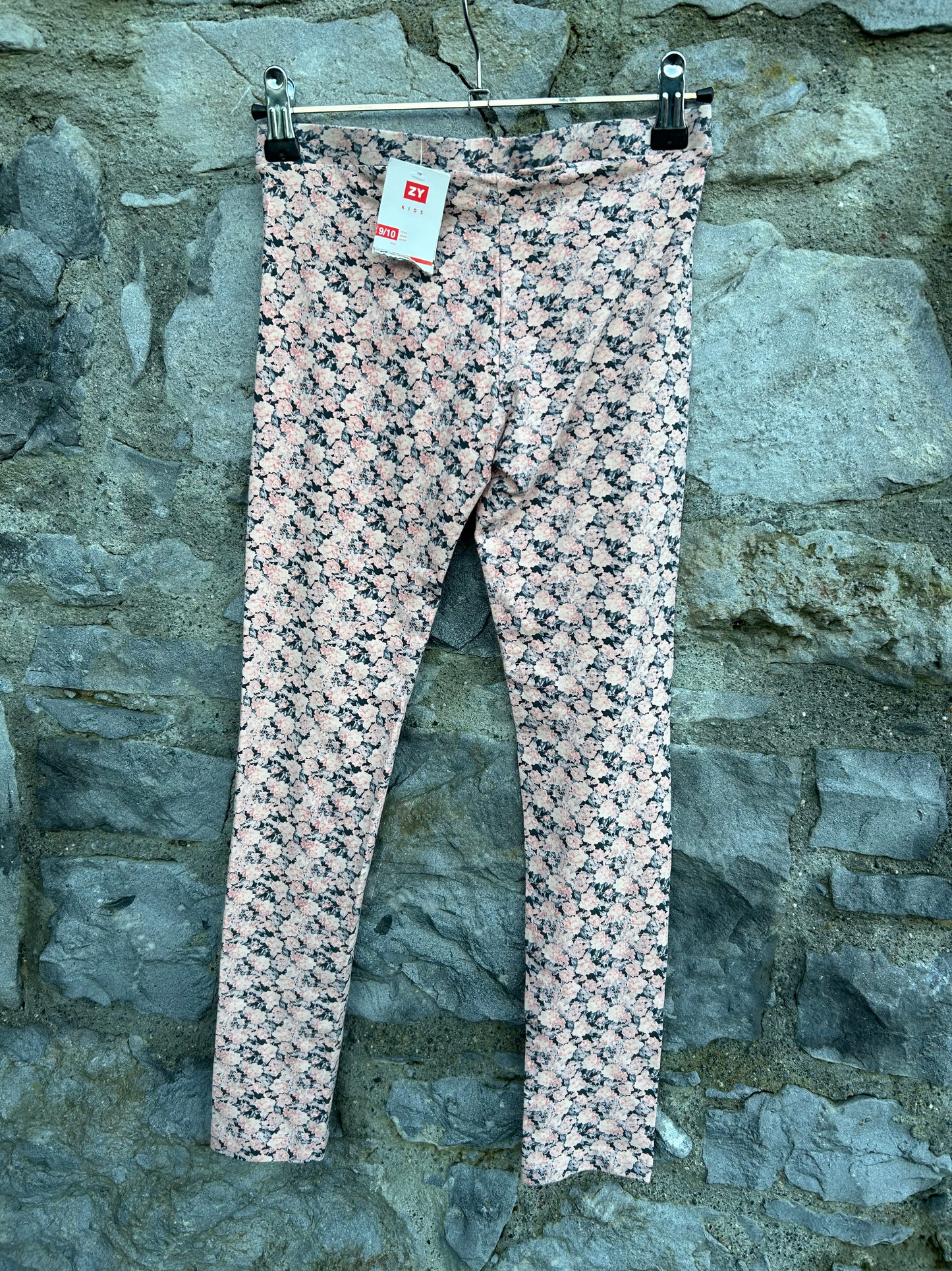 Pink flowers leggings 9-10y (134-140cm)