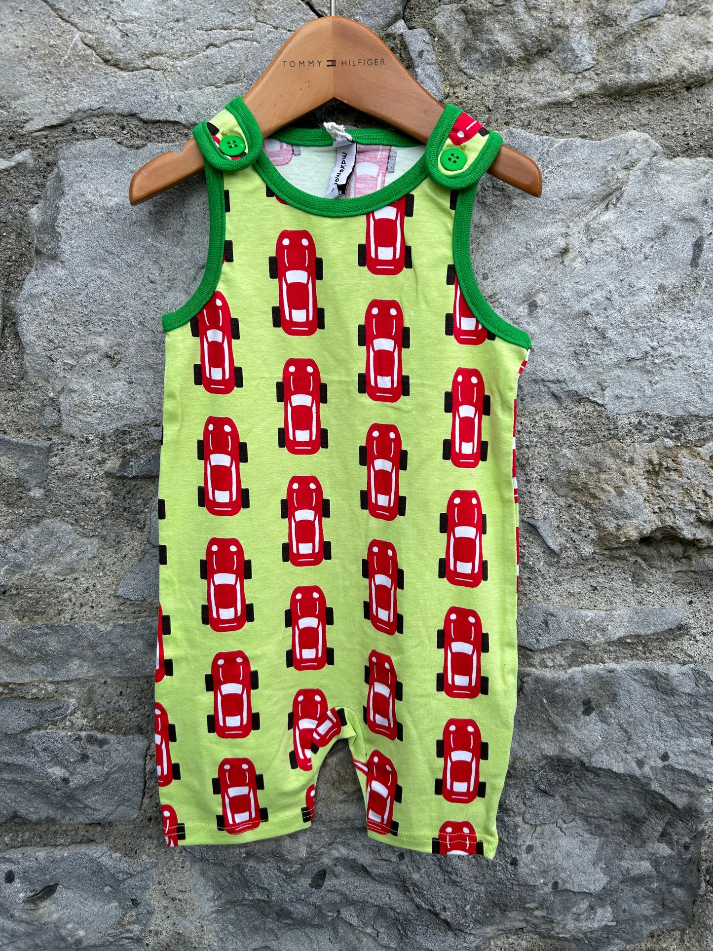 Race cars green rompers 6m (68cm)