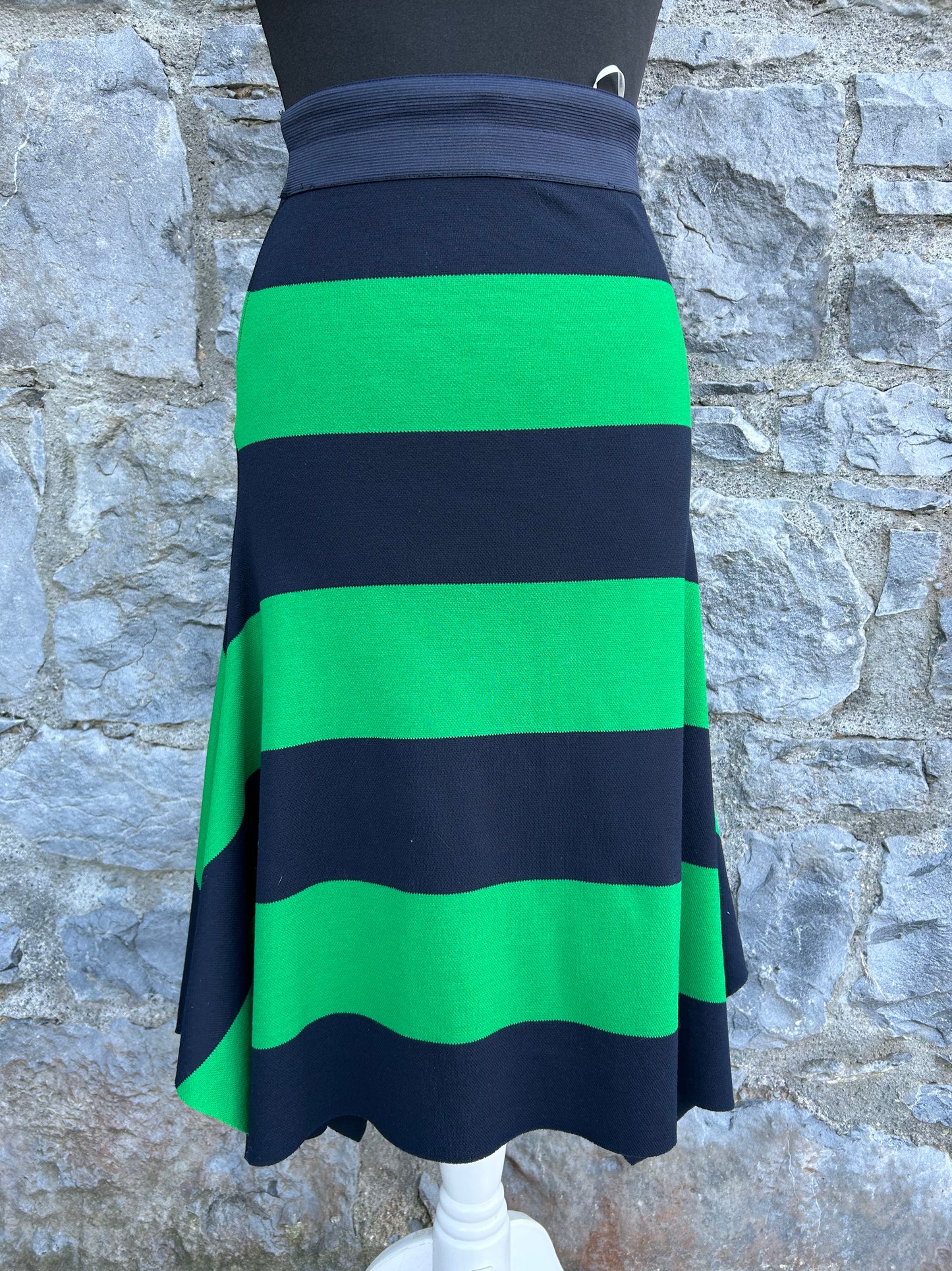 Green&navy knitted skirt uk 6-8