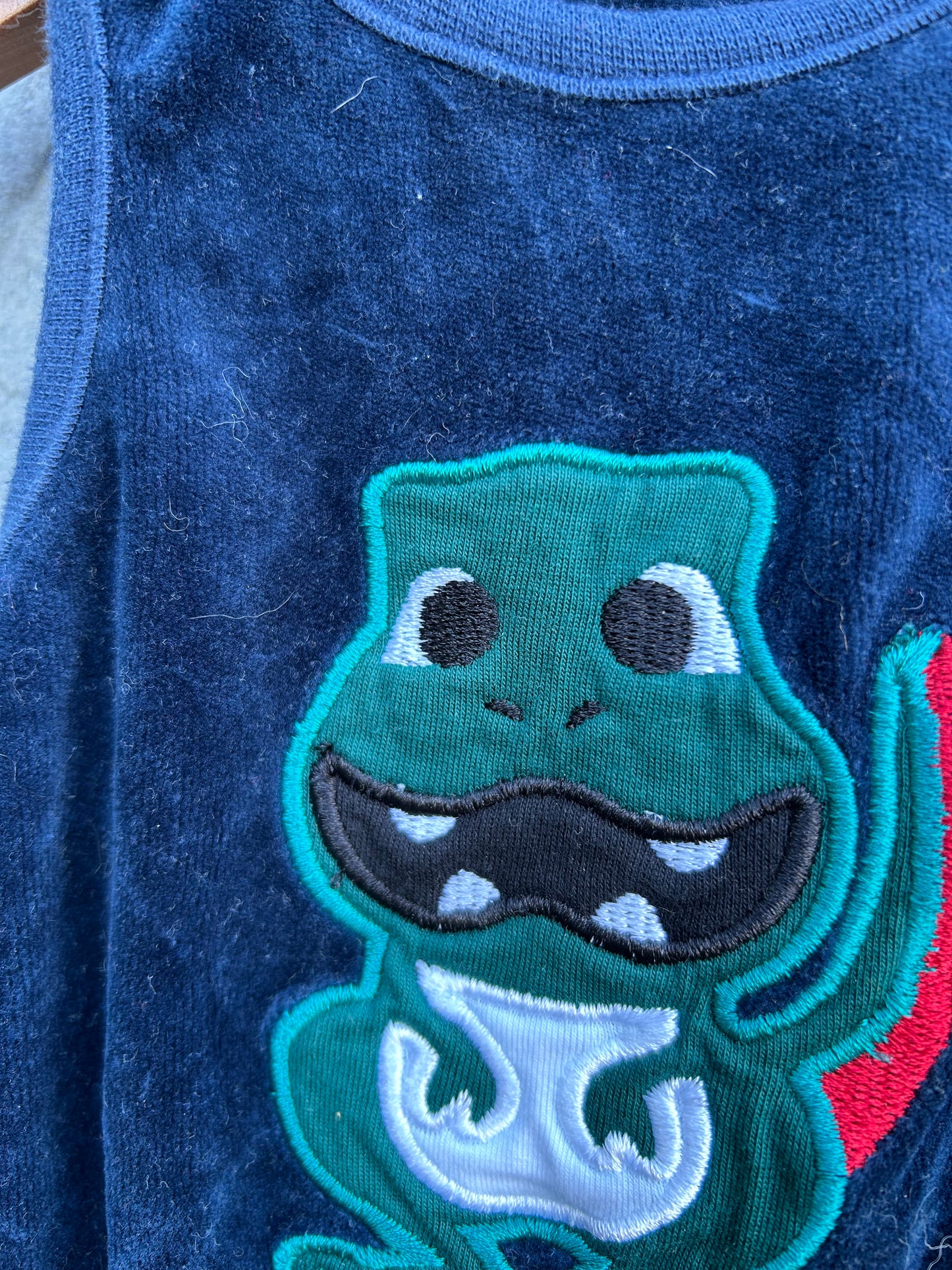 Dragon navy velour dungarees 3m (62cm)