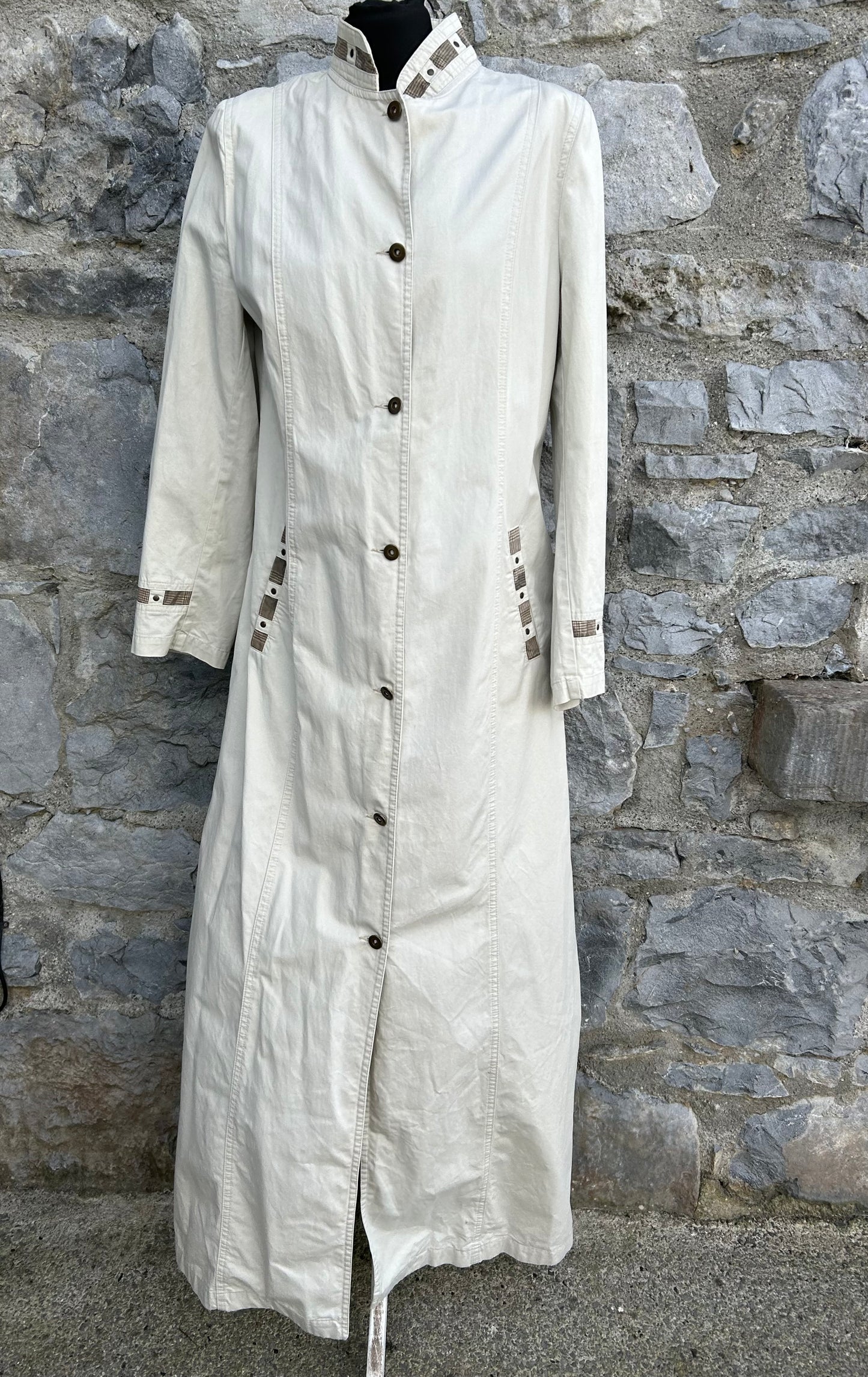 90s beige maxi coat uk 8-10