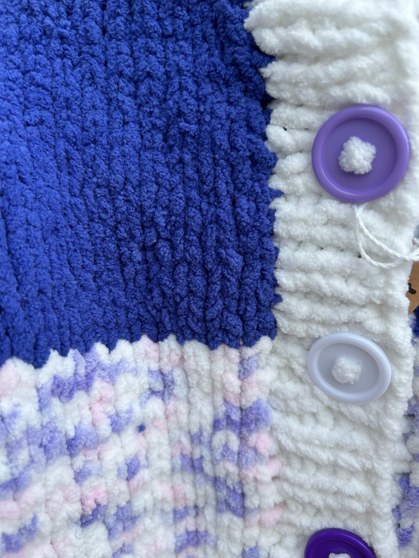 Purple&melange fleece cardigan 3-4y (98-104cm)