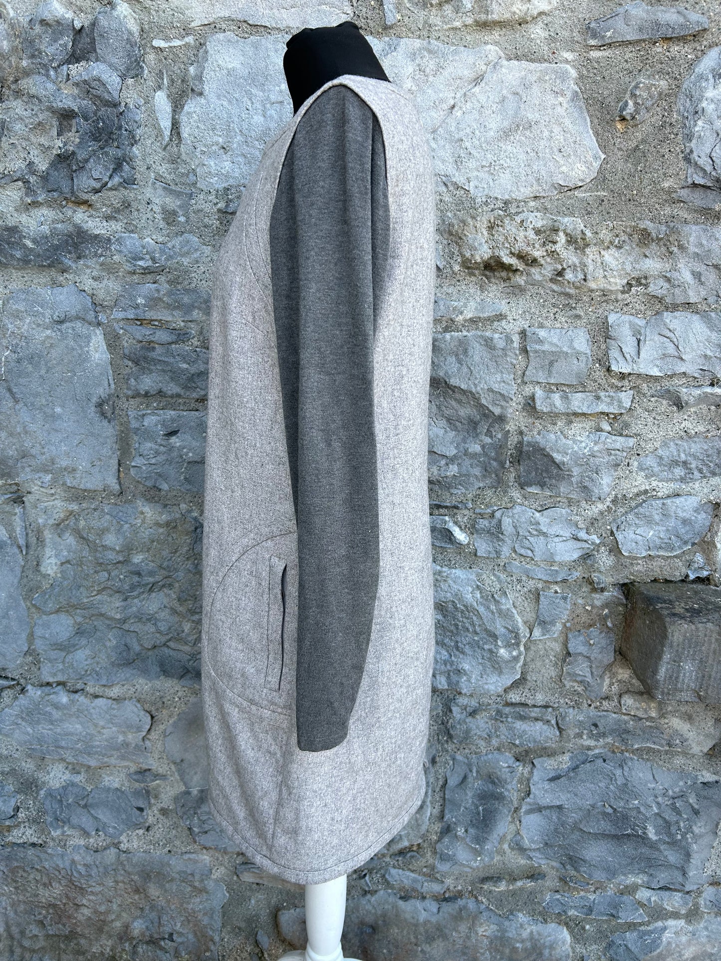 Grey Cotton Blend Ribbed dress uk 12-14