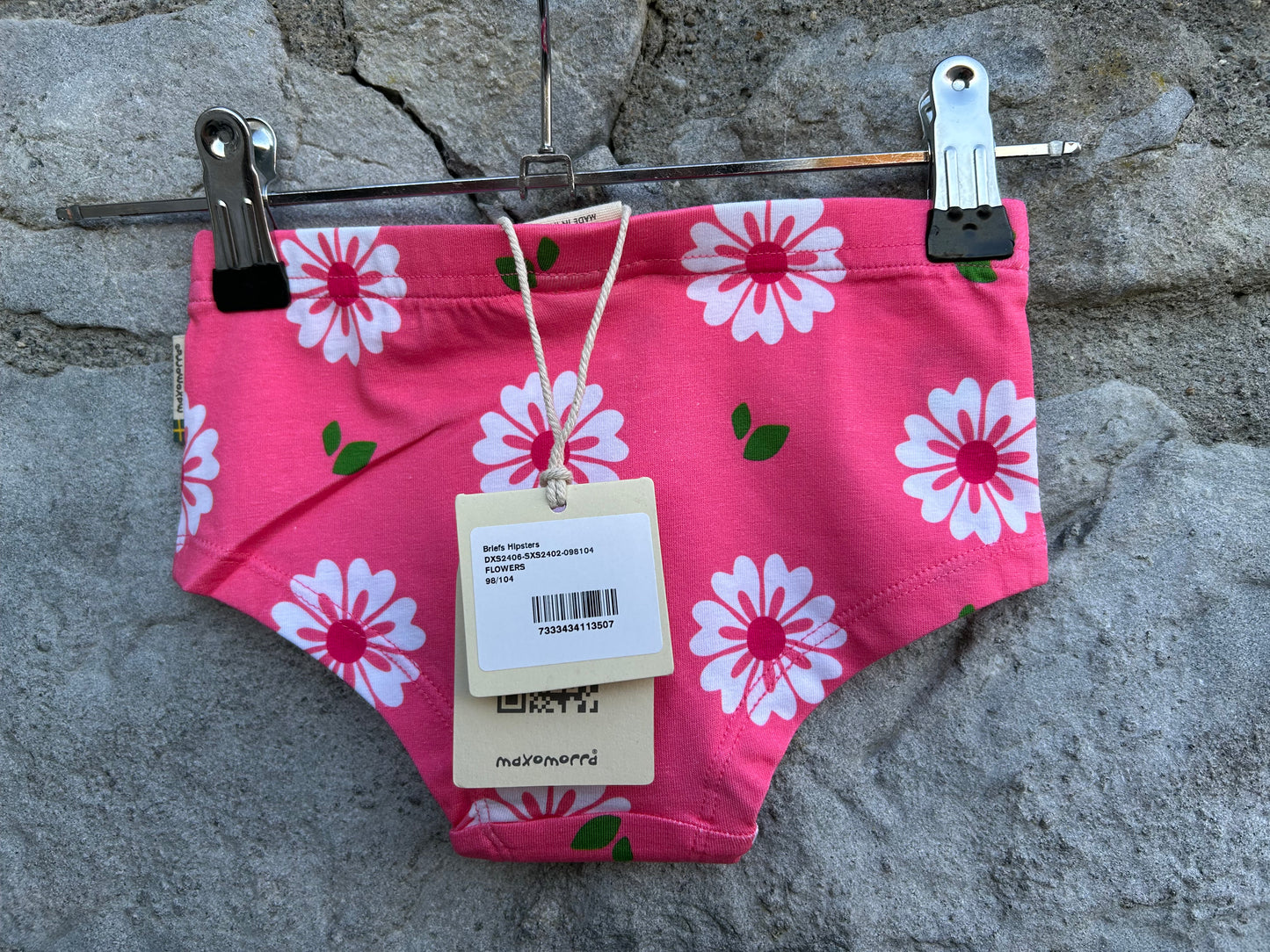Pink flowers hipsters briefs 3-4y (98-104cm)
