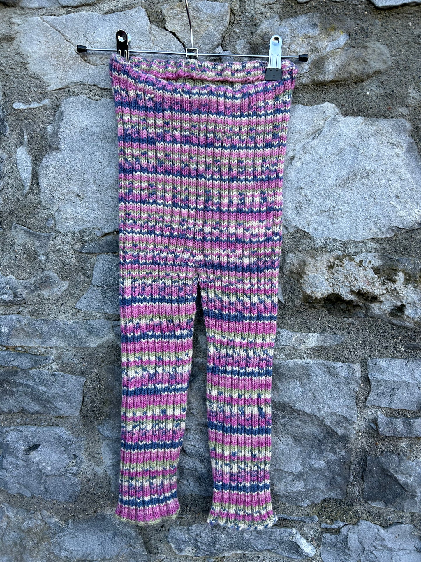 Purple melange knitted leggings 5-6y (110-116cm)