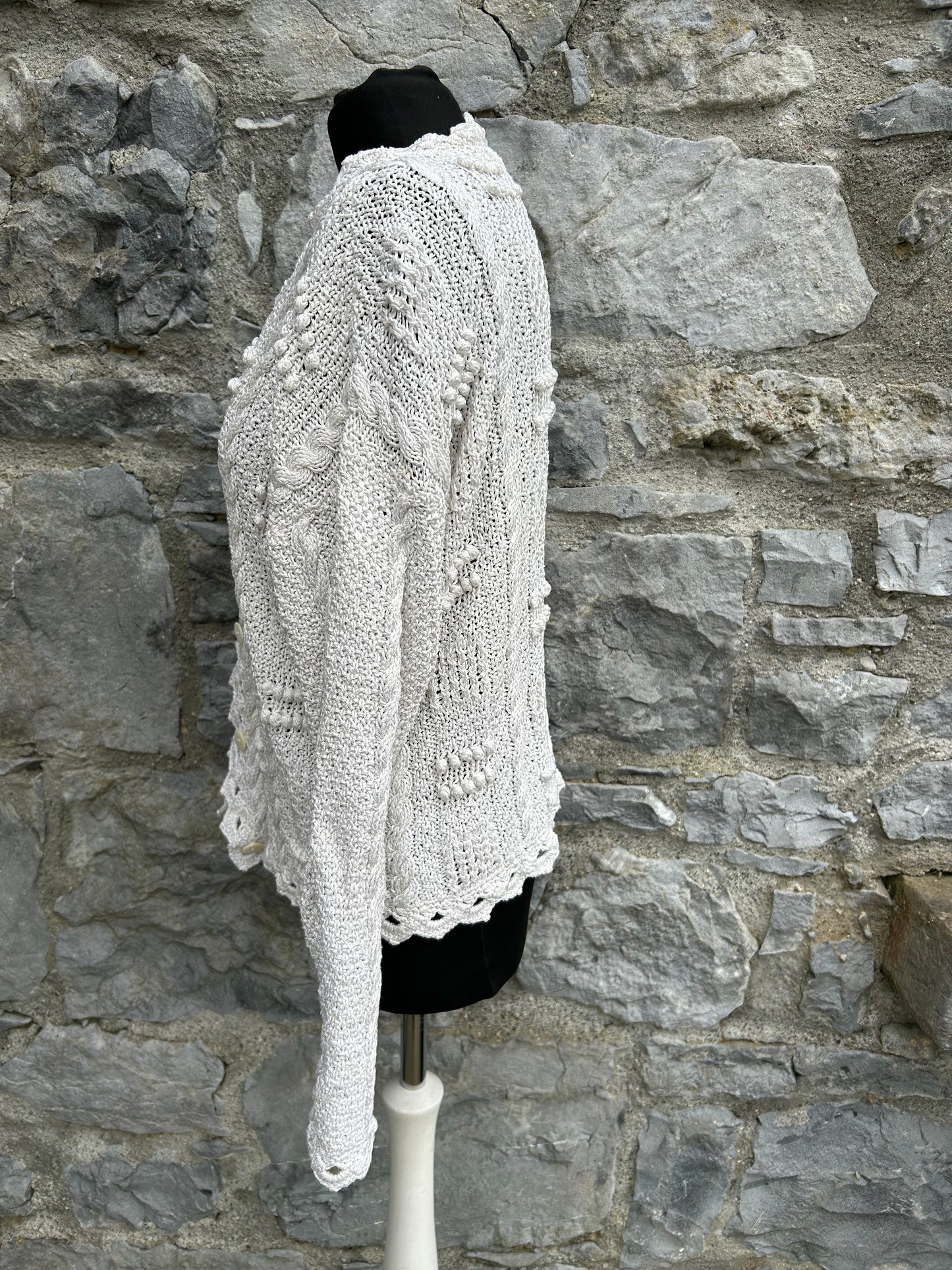 90s white cardigan uk 14