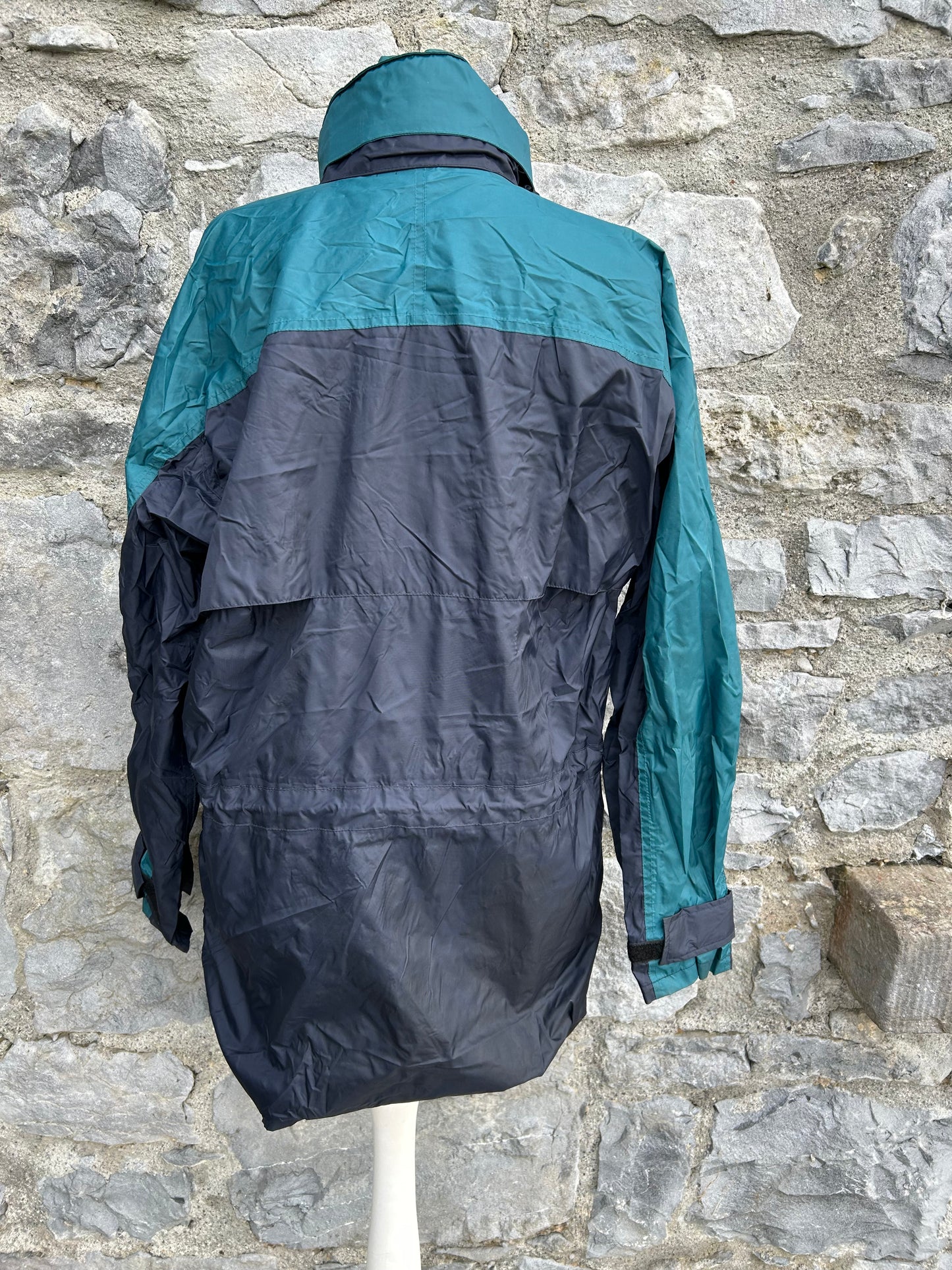 90s navy&green rain jacket Small
