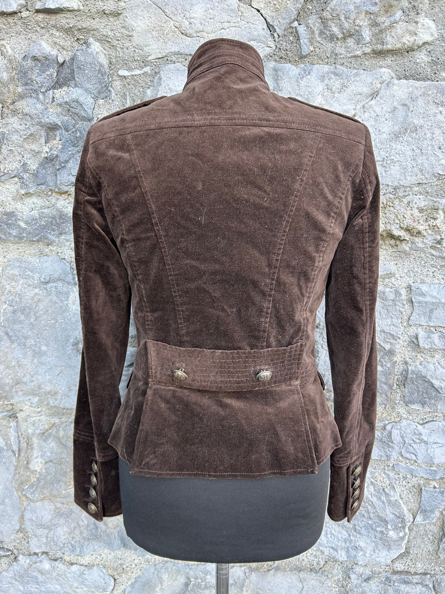 Brown velvet military-style jacket uk 6-8